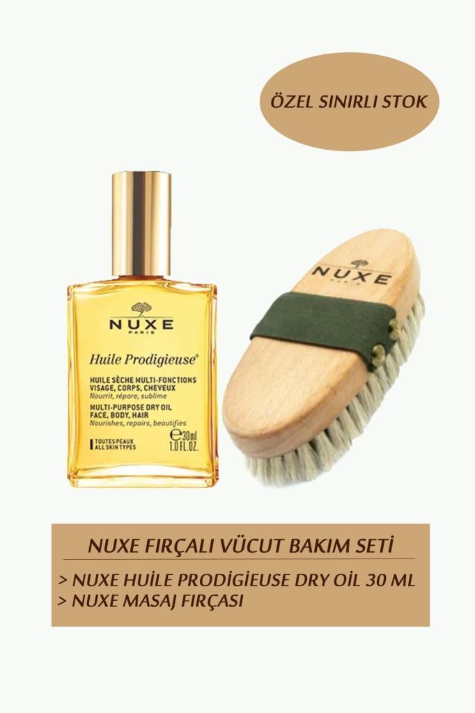Nuxe Huile 30 ml Fırçalı Vücut Bakım Seti