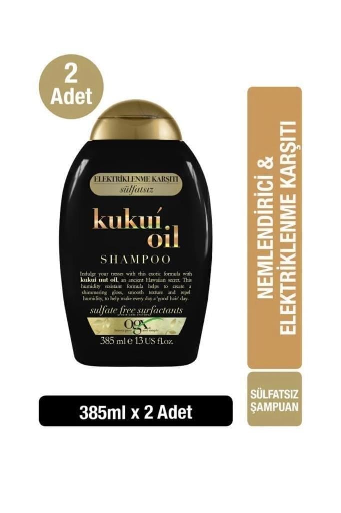 OGX Elektriklenme Karşiti Kukui Oil Sülfatsız Şampuan 385 ml X 2 Adet