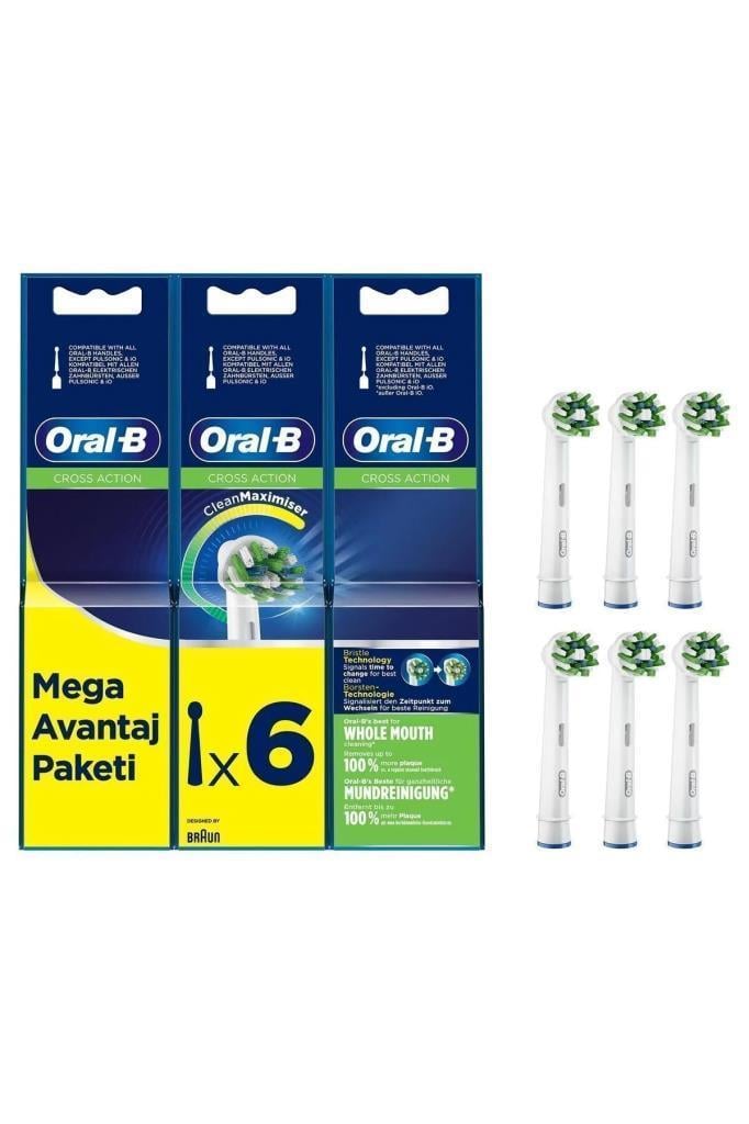 Oral-B Cross Action Şarjlı Diş Fırçası Yedek Başlığı 6 Adet