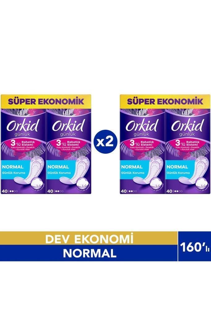 Orkid Günlük Koruma Normal Ekonomi Paketi 80x2 Adet Hijyenik Ped