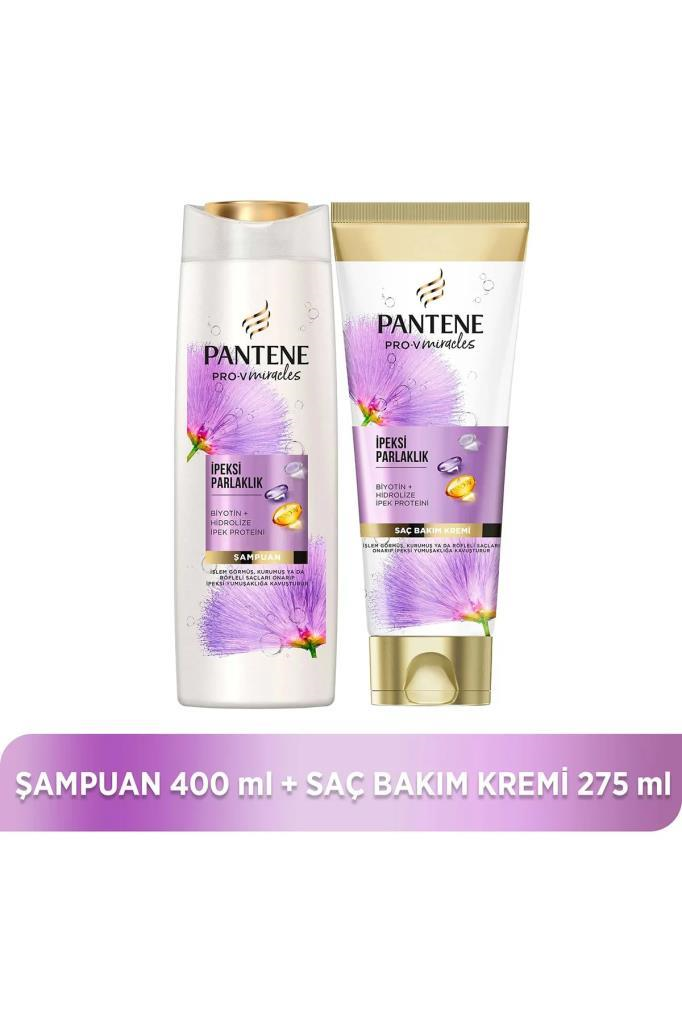 Pantene İpeksi Parlaklık Şampuan 400+Saç Kremi 275 ml Saç Bakım Seti