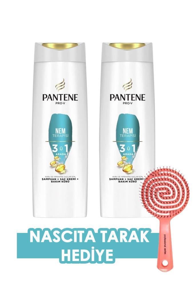 Pantene Nem Terapisi 3ü 1 Arada Şampuan 400 ml X2 + Nastica Pro Saç Fırçası Hediye