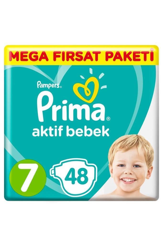 Prima Aktif Bebek 7 Beden 48 Adet XXL Bebek Bezi