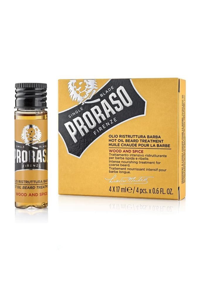 Proraso Hot Oil Beard treatment Wood And Spice 4x17 ml Sakal Bakım Yağı Sıcak Uygulama 