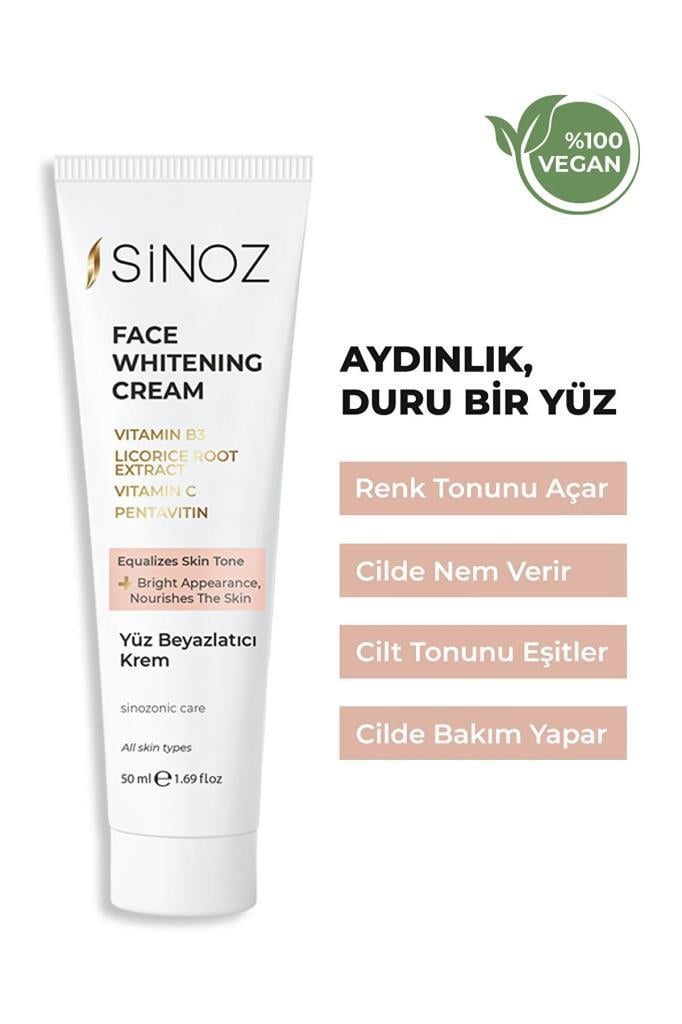 Sinoz Face Whitening Cream Yüz Beyazlatıcı Krem 50 ml