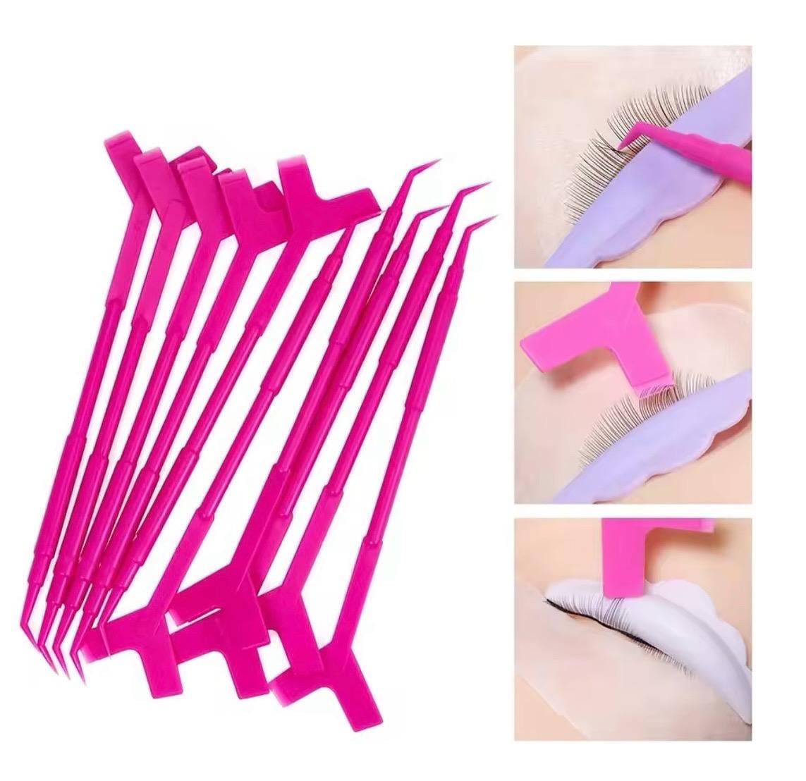 ELLEA ÇİFT TARAFLI KİRPİK LİFTİNG Y TARAĞI PEMBE 10'LU 