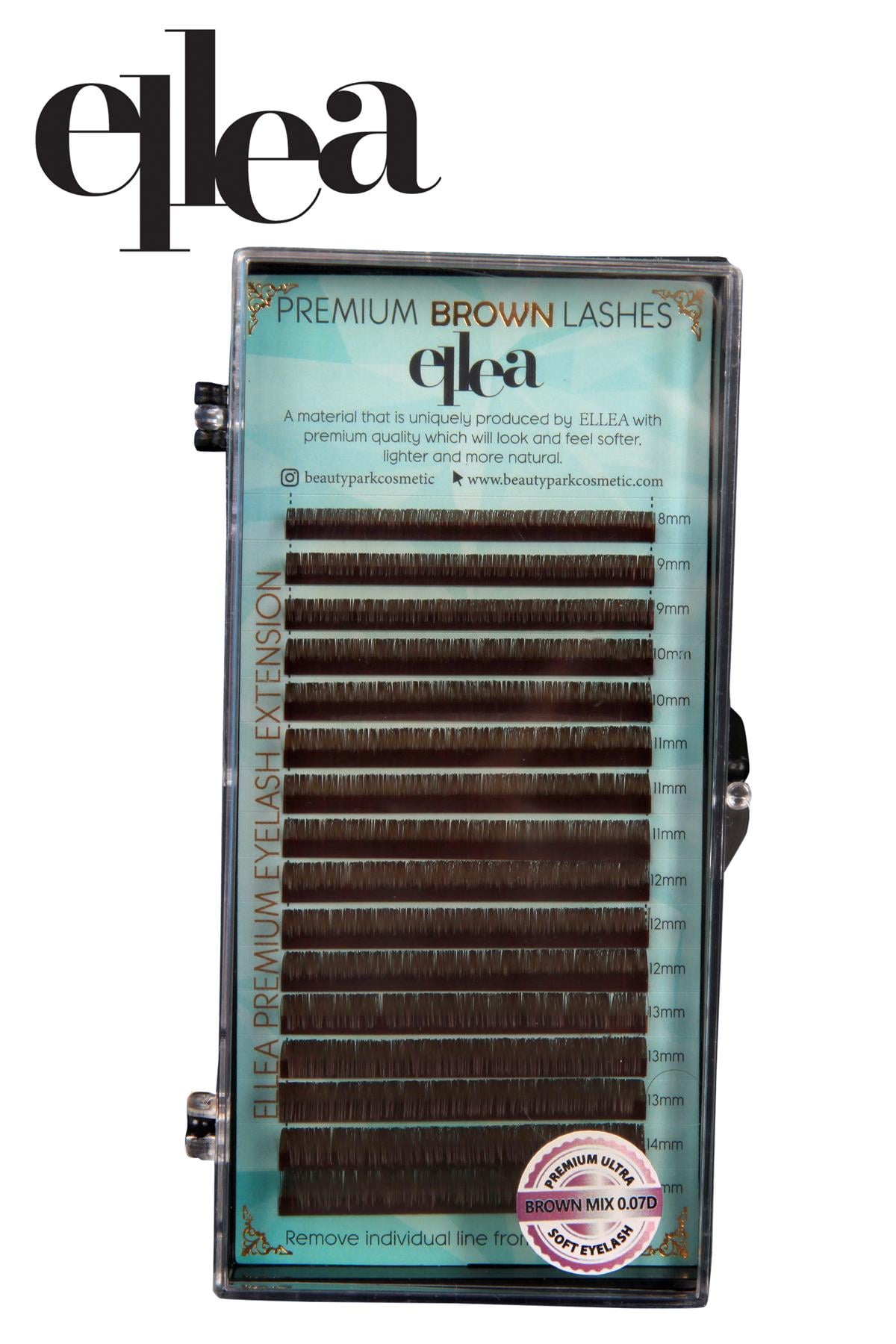 ELLEA KAHVERENGİ İPEK KİRPİK 0.7 KALINLIK D KIVRIM 12MM UZUNLUK