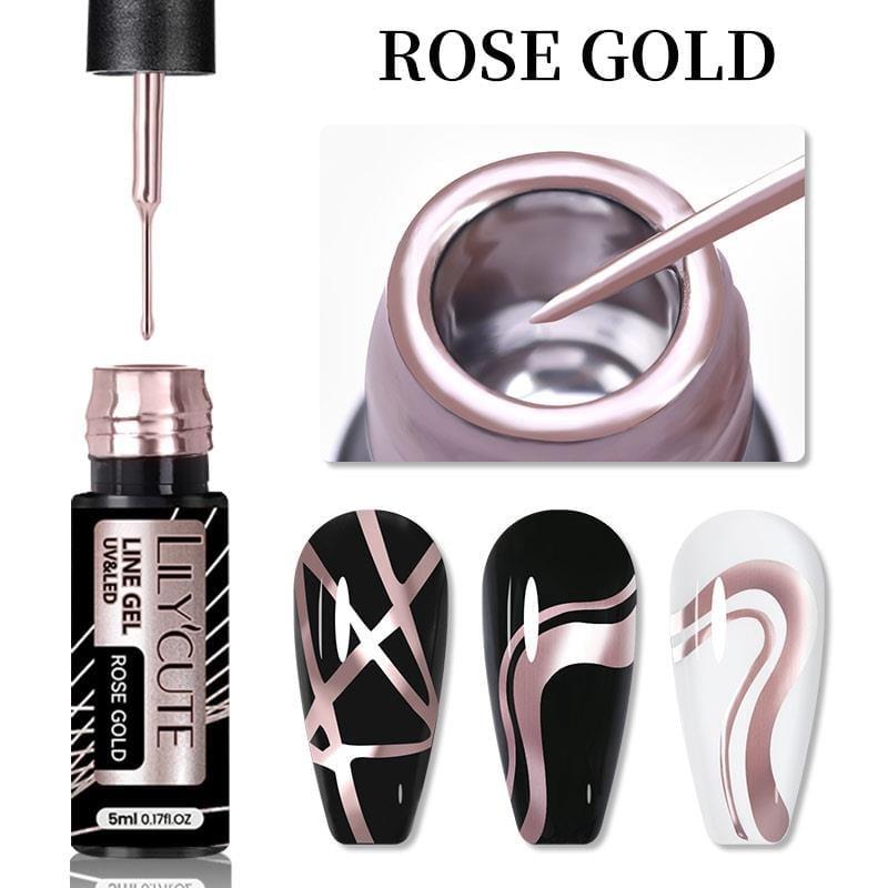 ELLEA NAIL METALIC NAIL ART ÇİZİM BOYASI 5 ML ROSE GOLD