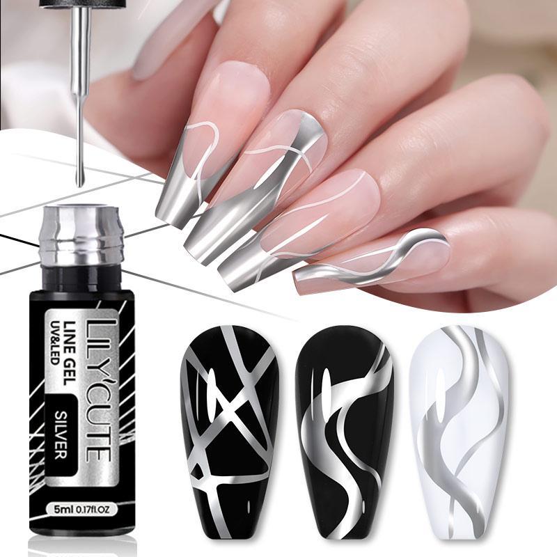ELLEA NAIL METALIC NAIL ART ÇİZİM BOYASI 5 ML SILVER