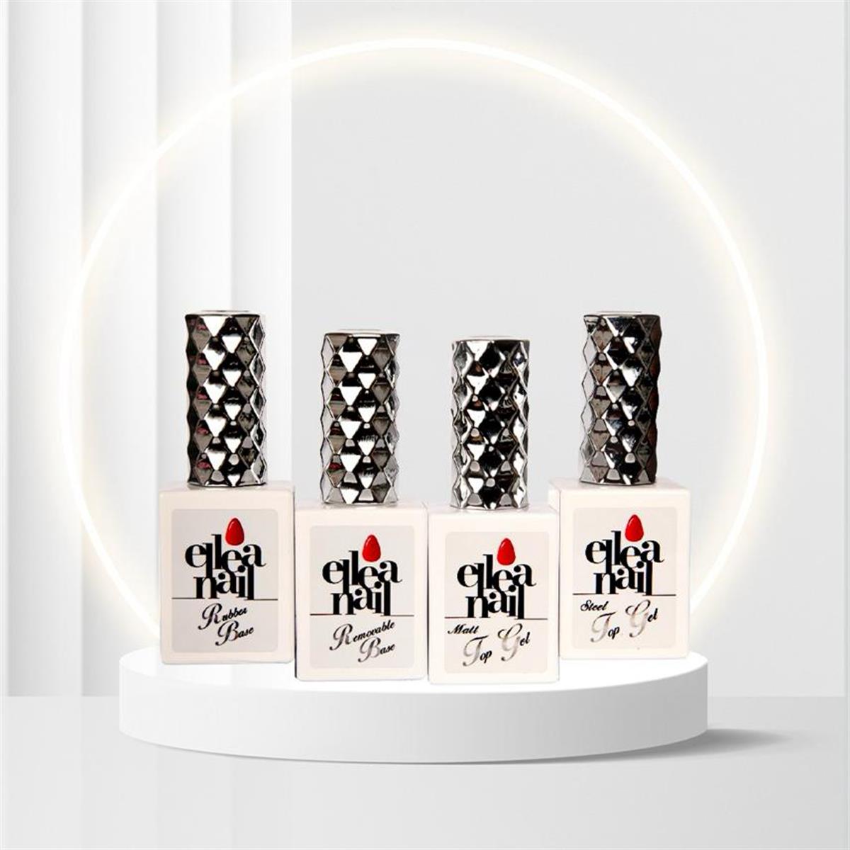 ELLEA NAİL RUBBER REMOVABLE BASE GEL VE MATT STEEL TOP COAT SETİ