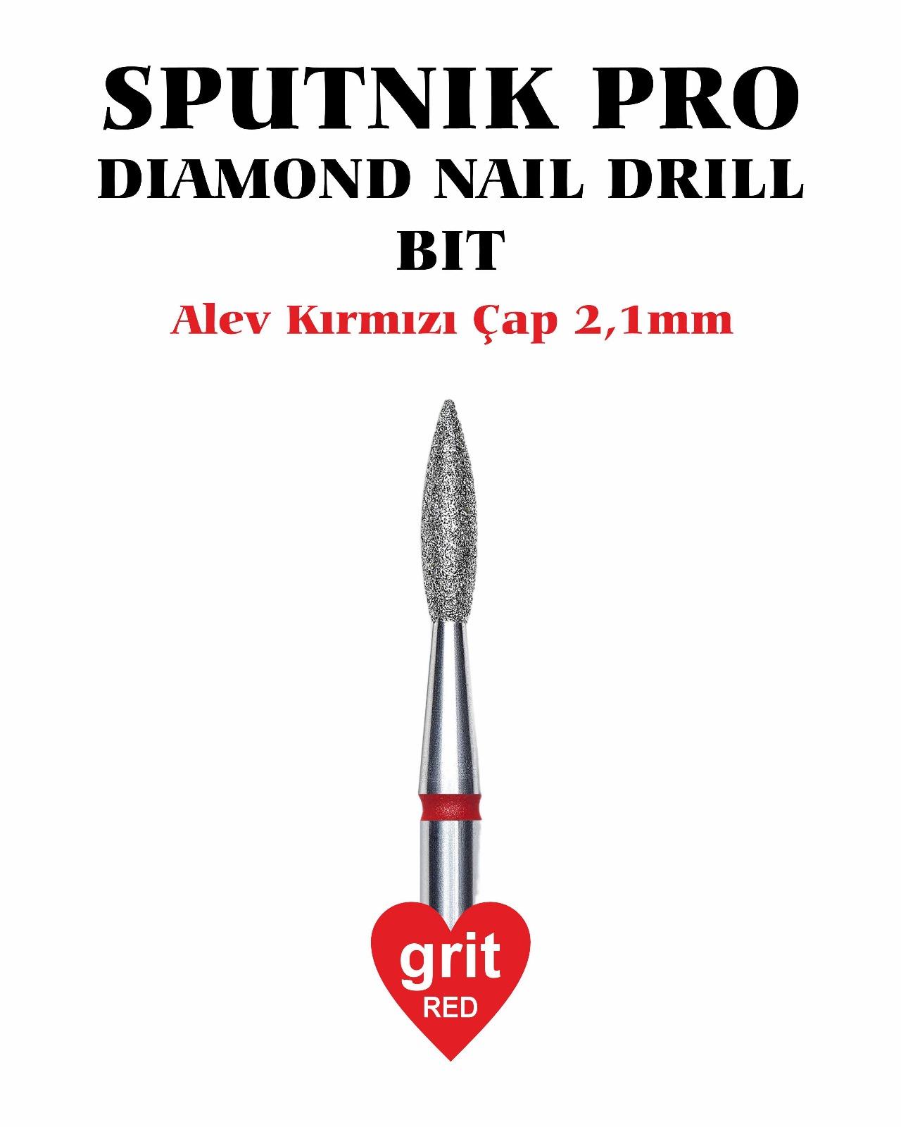 Elmas Alev Freze Kırmızı Çap 2,1mm