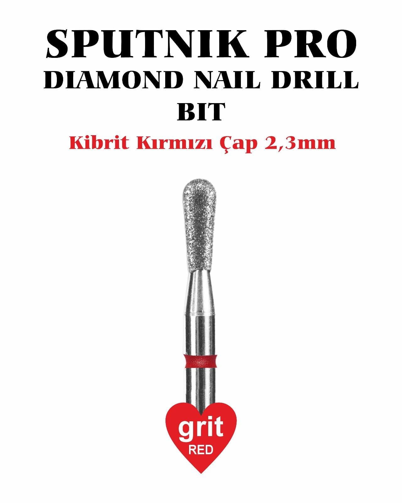 Elmas Kibrit Freze Kırmızı Çap 2,3mm