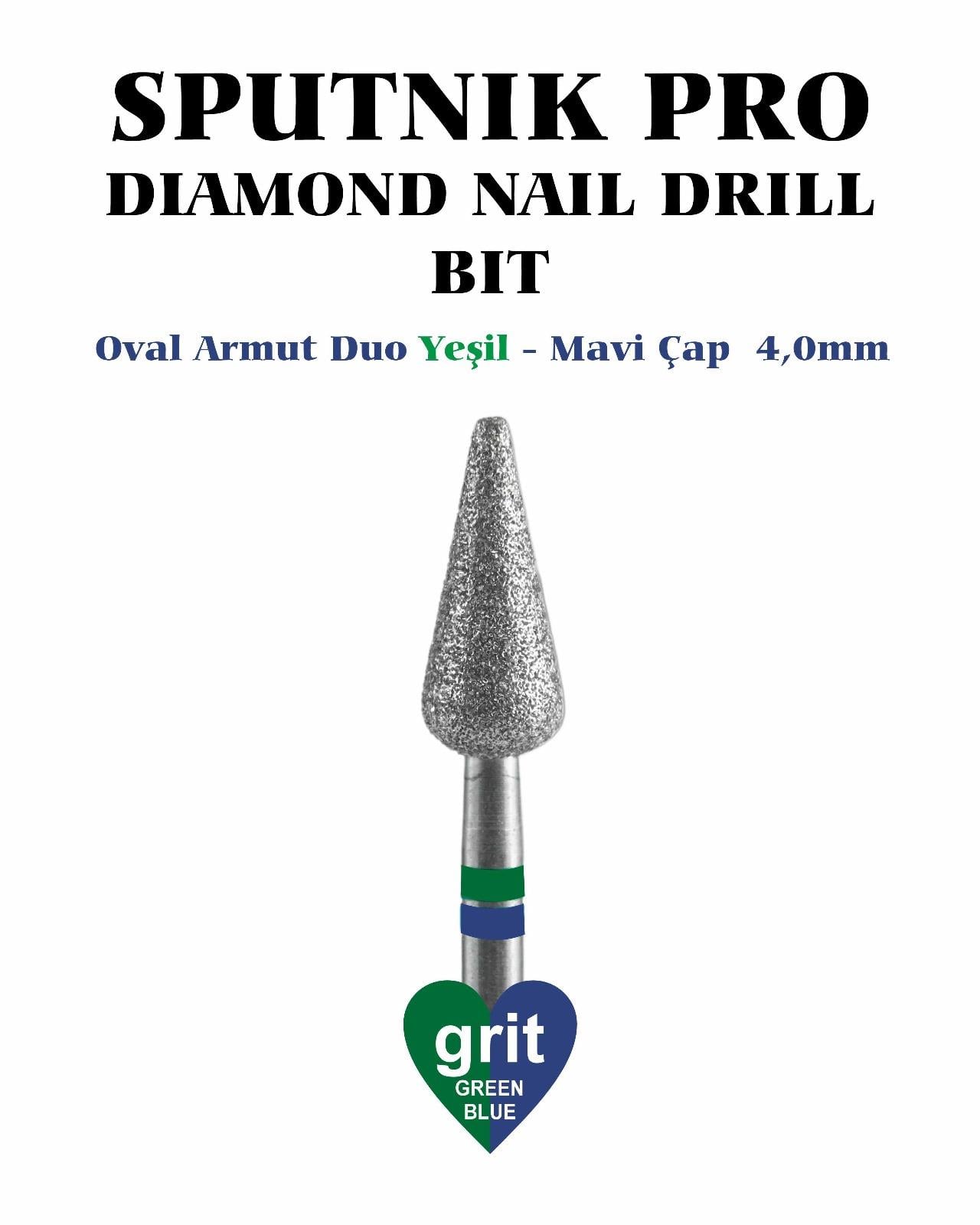ELMAS OVAL ARMUT FREZE DUO YEŞİL-MAVİ ÇAP 4,0MM