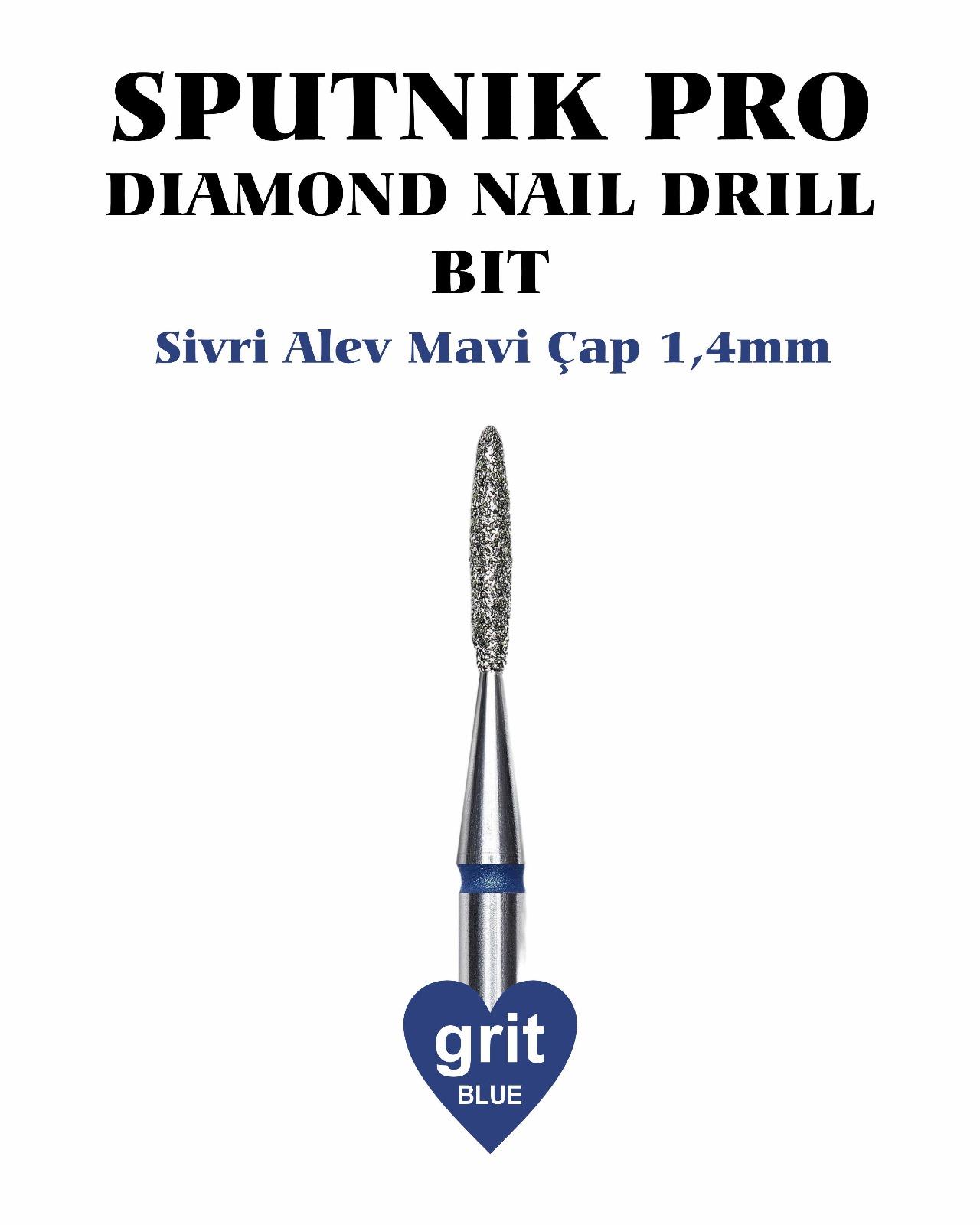 Elmas Sivri Alev Freze Mavi Çap 1,4mm