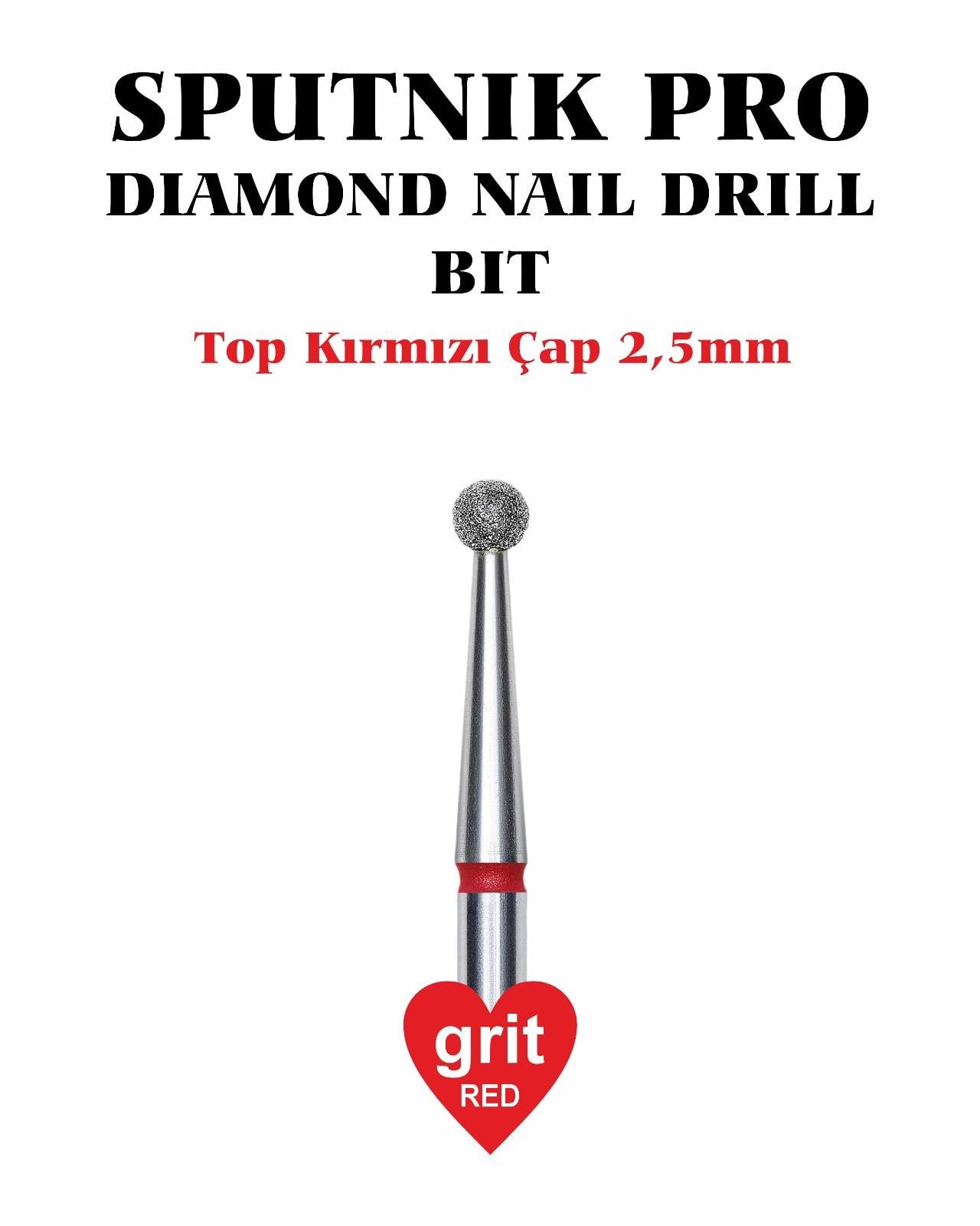 Elmas Top Freze Kırmızı Çap 2,5mm