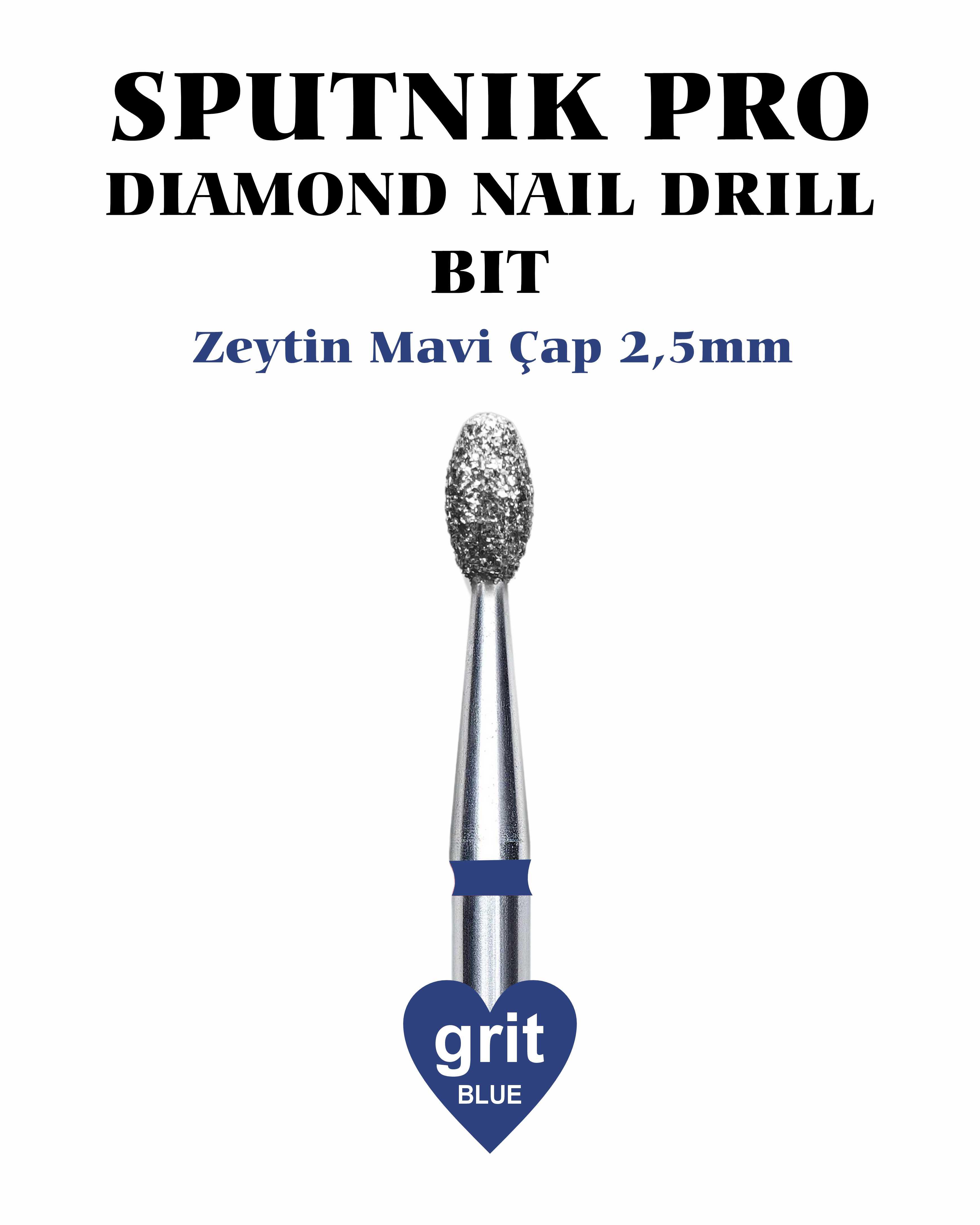 Elmas Zeytin Freze Mavi Çap 2,5mm