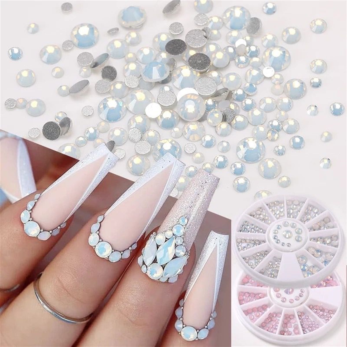 UR SUGAR WHITE PINK BEYAZ PEMBE SWAROVSKİ SÜSLEME TAŞ SETİ