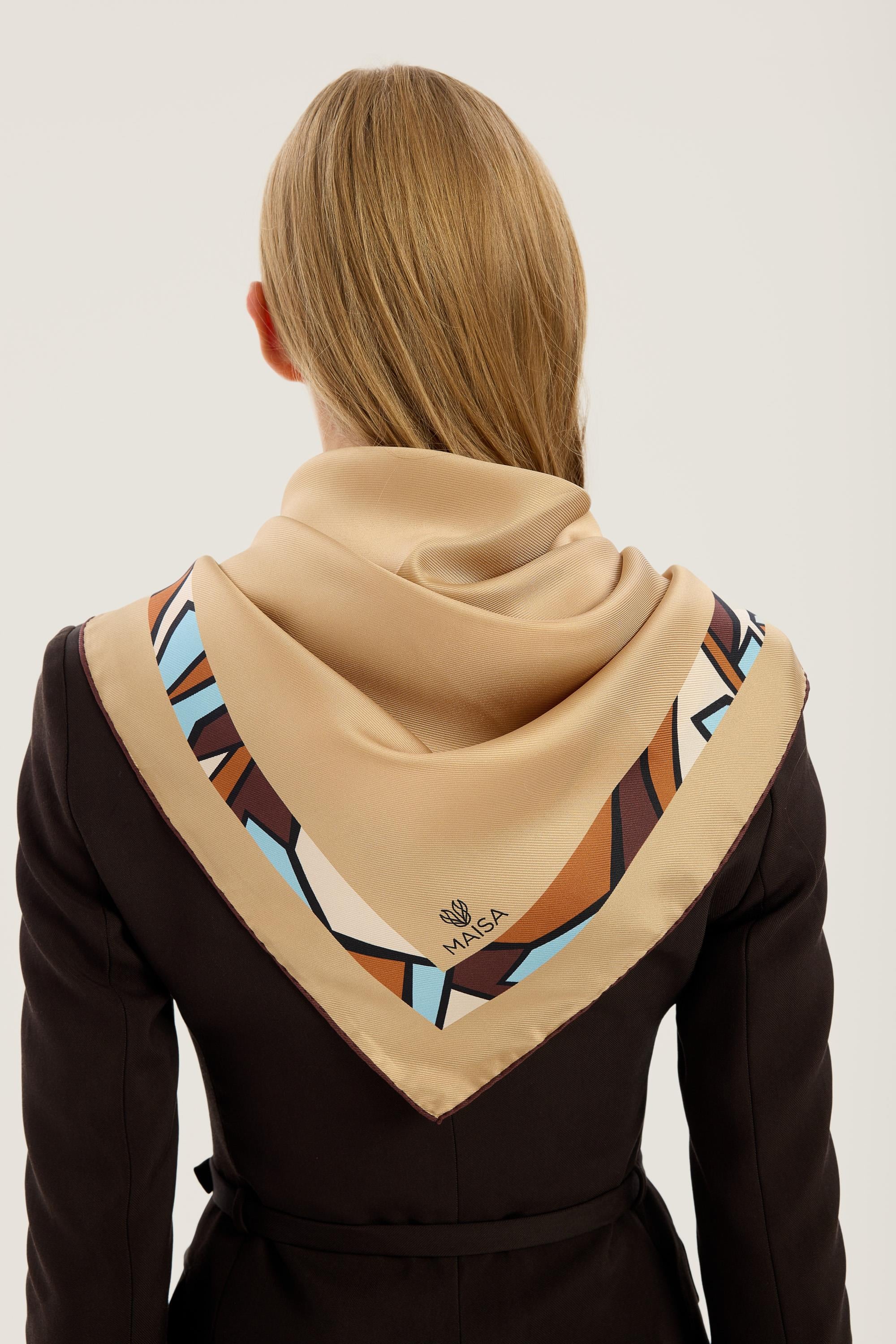ADEN MULBERRY İPEK EŞARP 90*90 CM - CAMEL