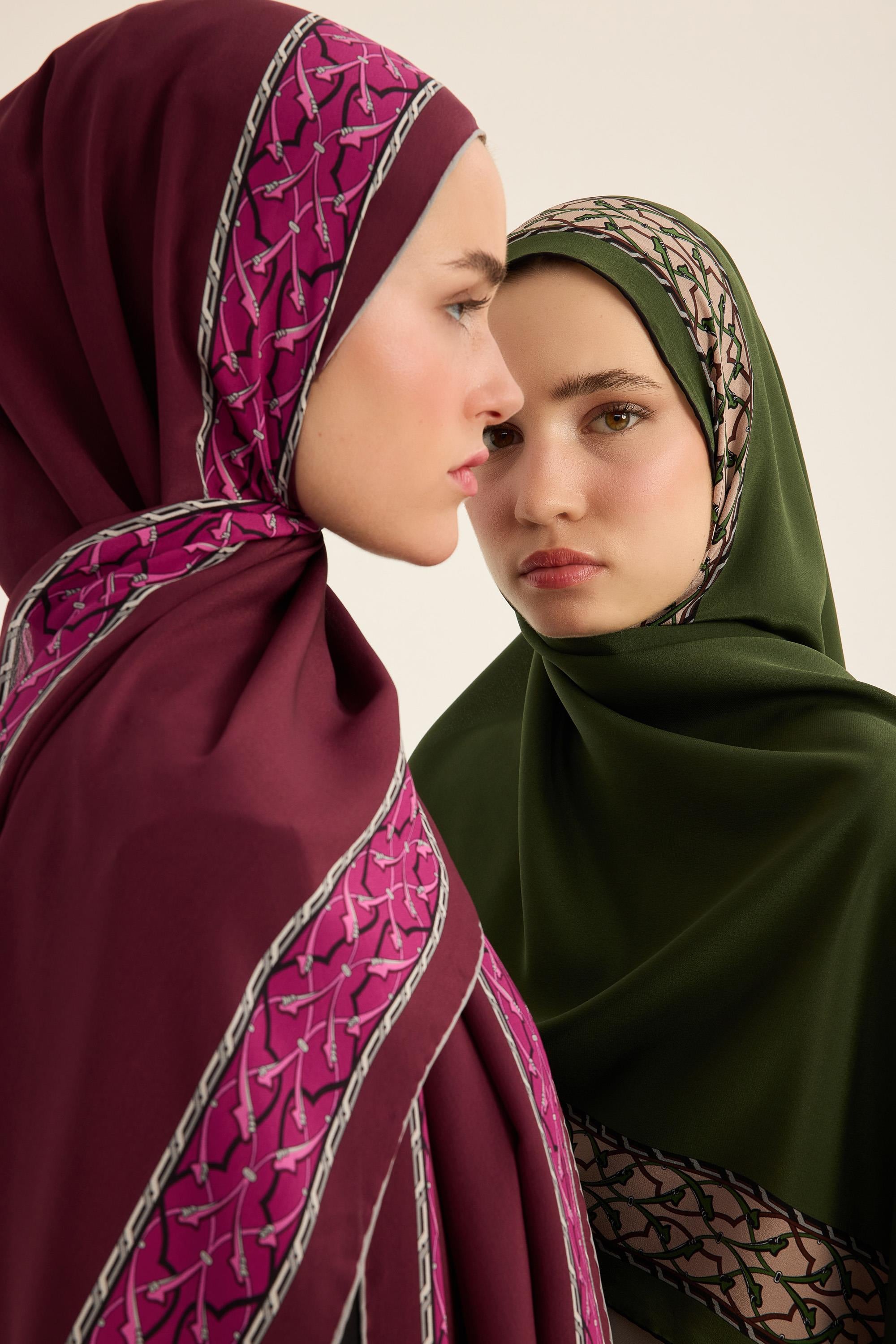 AHENK KREP İPEK ŞAL 70*190 CM - MÜRDÜM