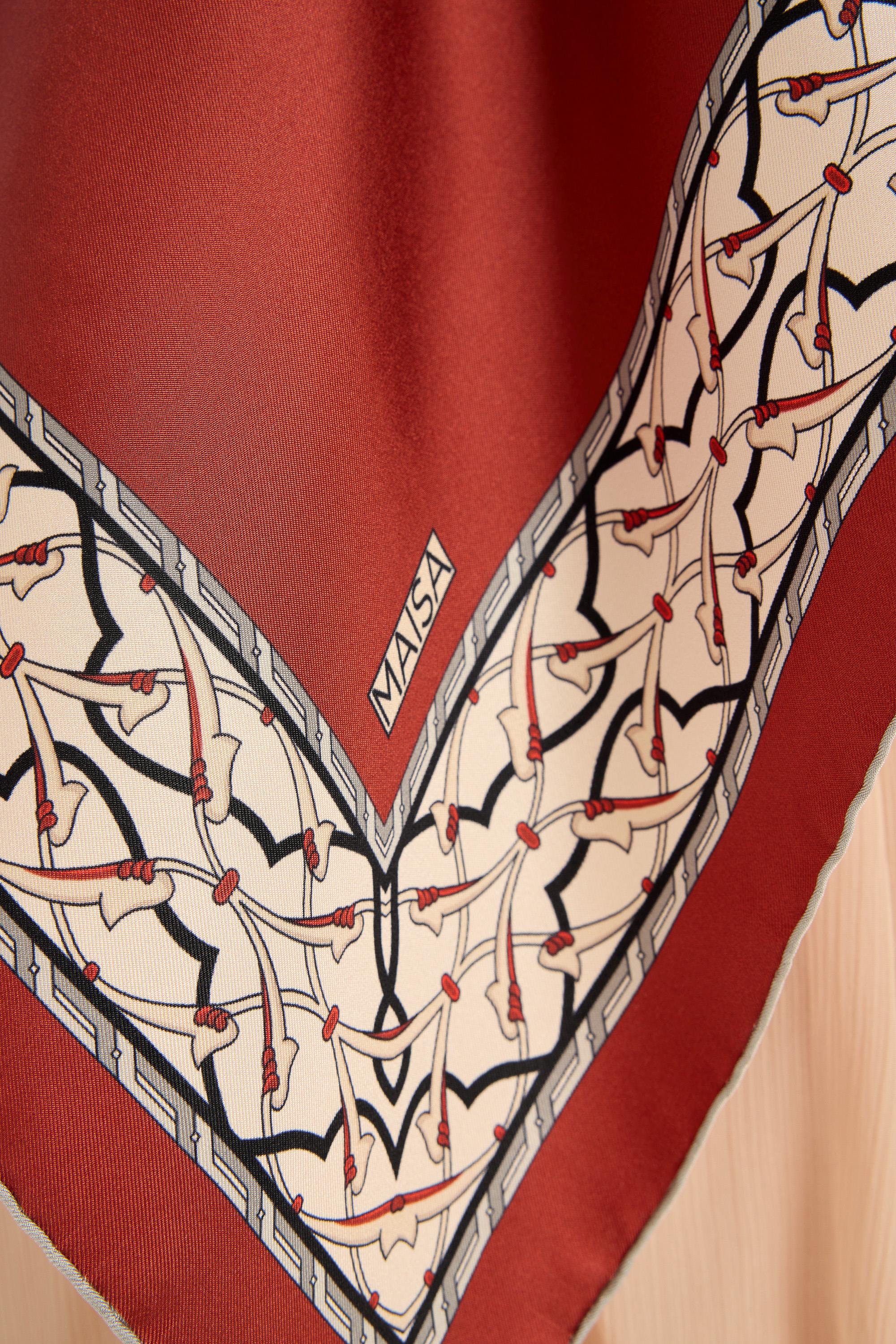 AHENK TİVİL İPEK EŞARP 90*90 CM - BORDO