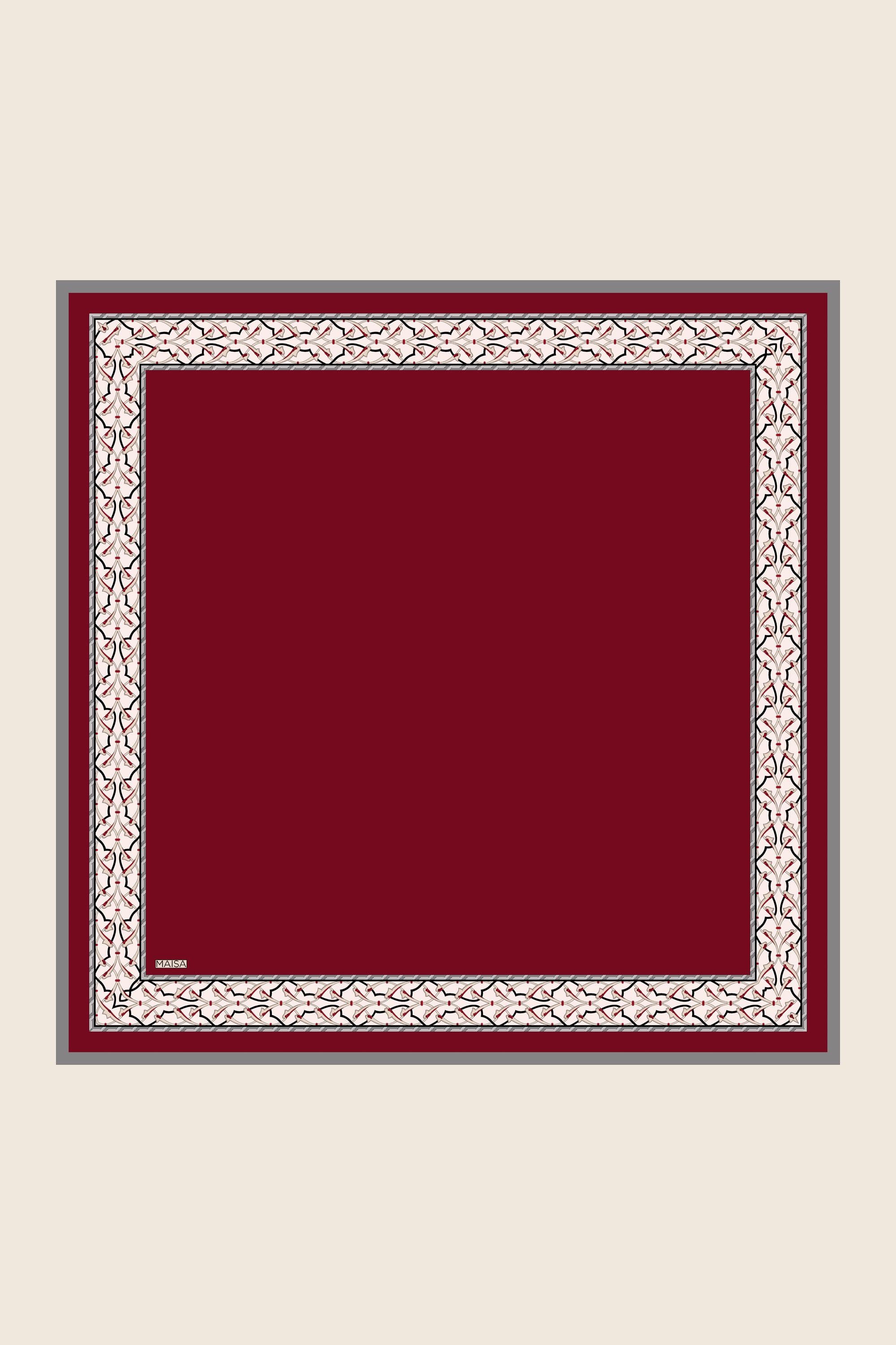 AHENK TİVİL İPEK EŞARP 90*90 CM - BORDO