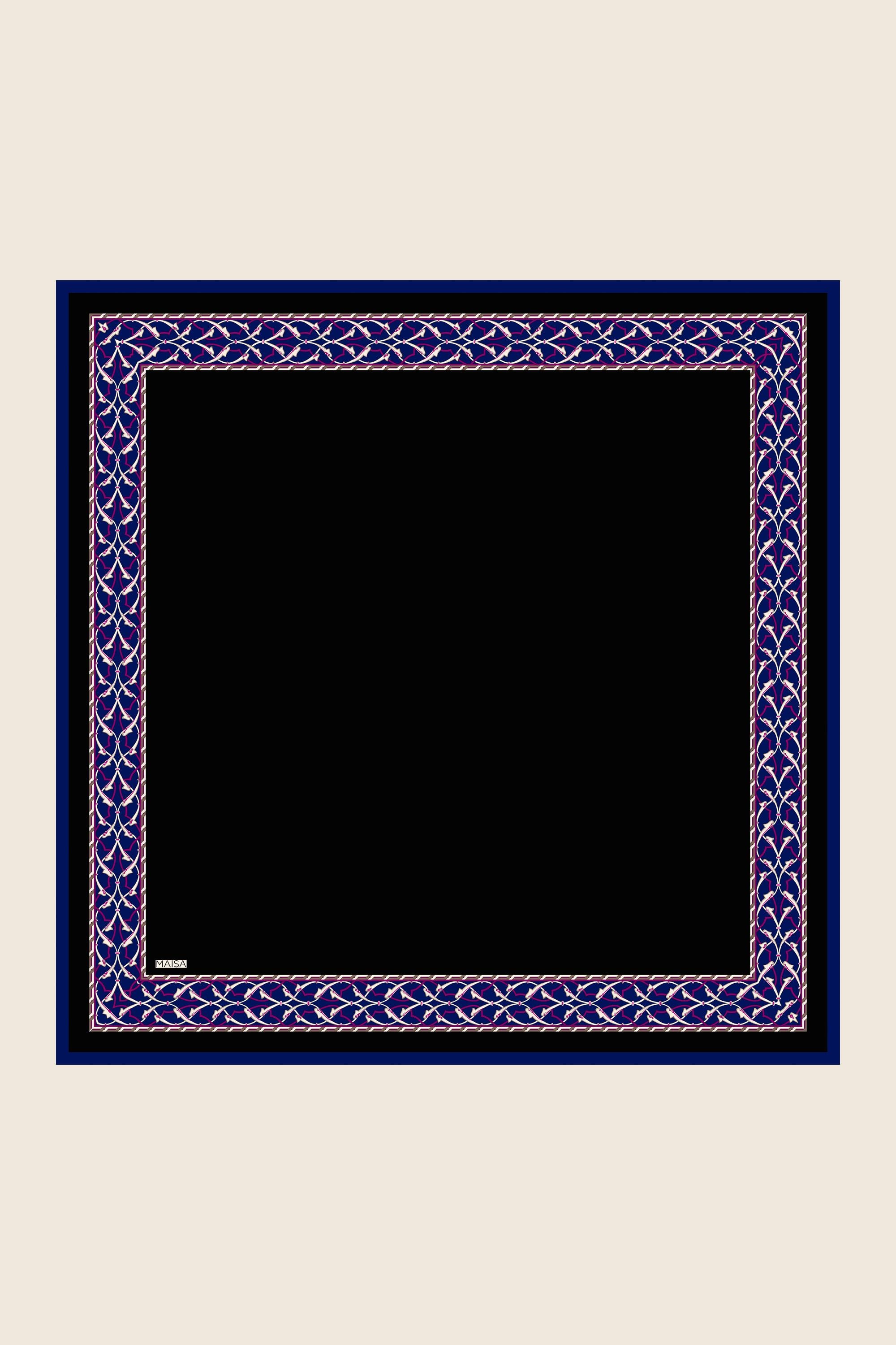 AHENK TİVİL İPEK EŞARP 90*90 CM - LACİVERT