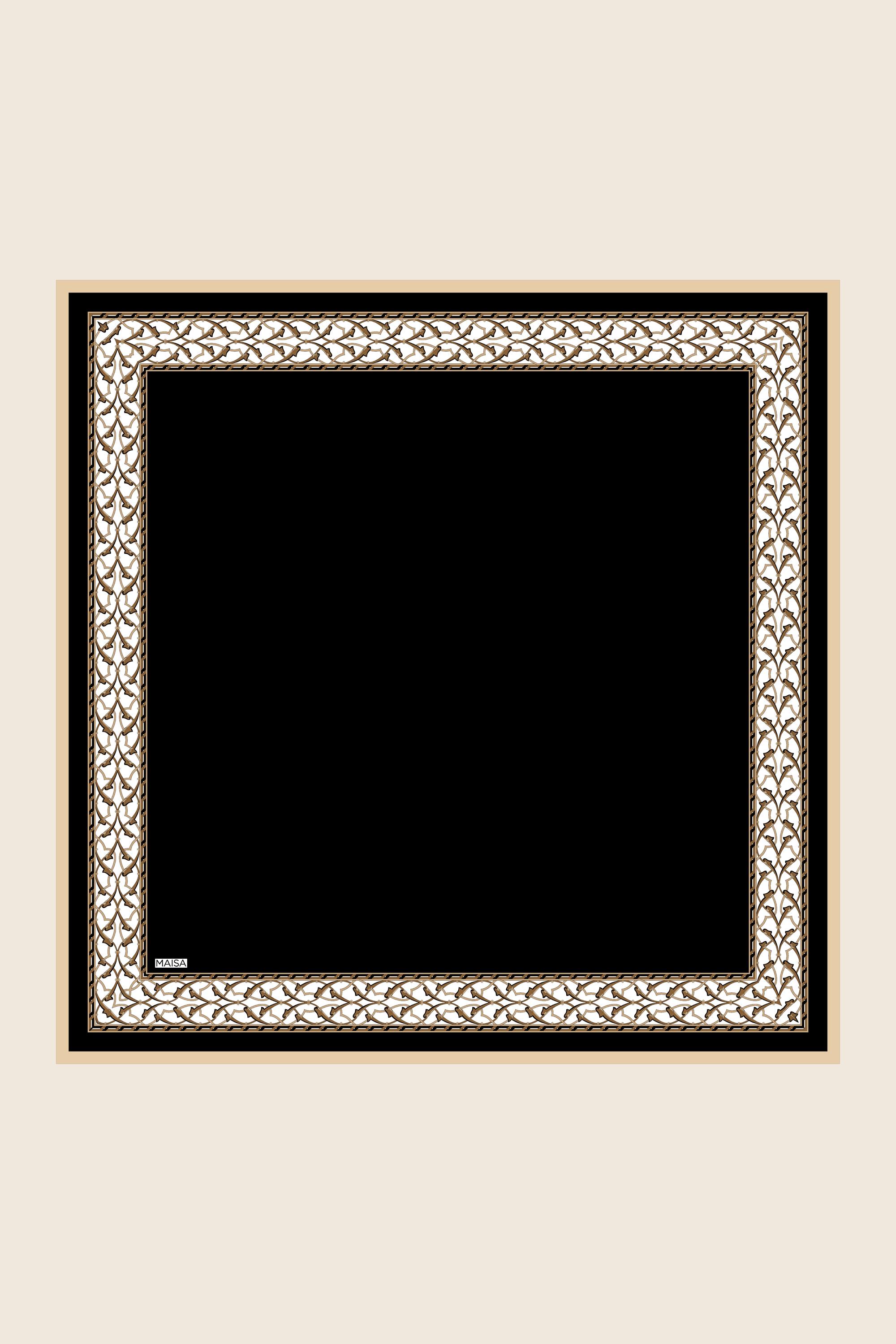 AHENK TİVİL İPEK EŞARP 90*90 CM - SİYAH