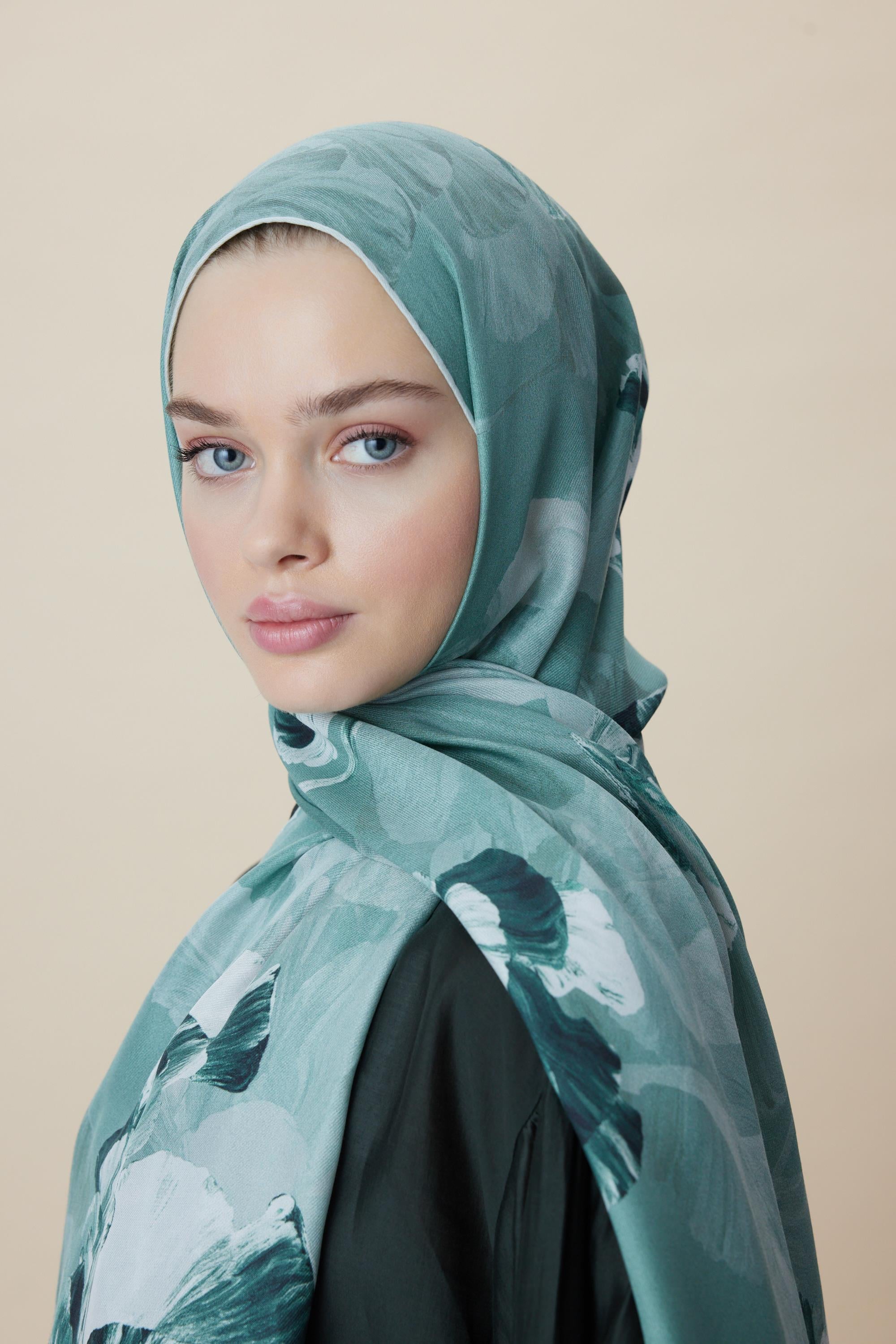 AKVA PAMUK İPEK ŞAL 70*190 CM - IHLAMUR YEŞİLİ