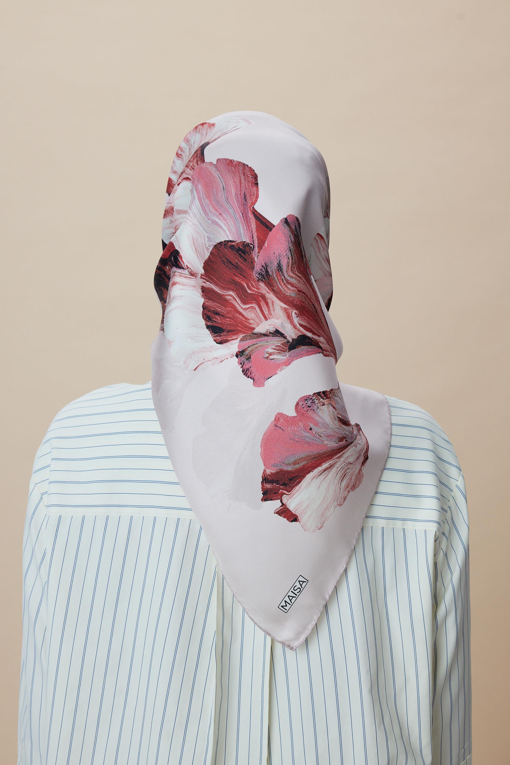 AKVA TİVİL İPEK EŞARP 90*90 CM - PUDRA PEMBE