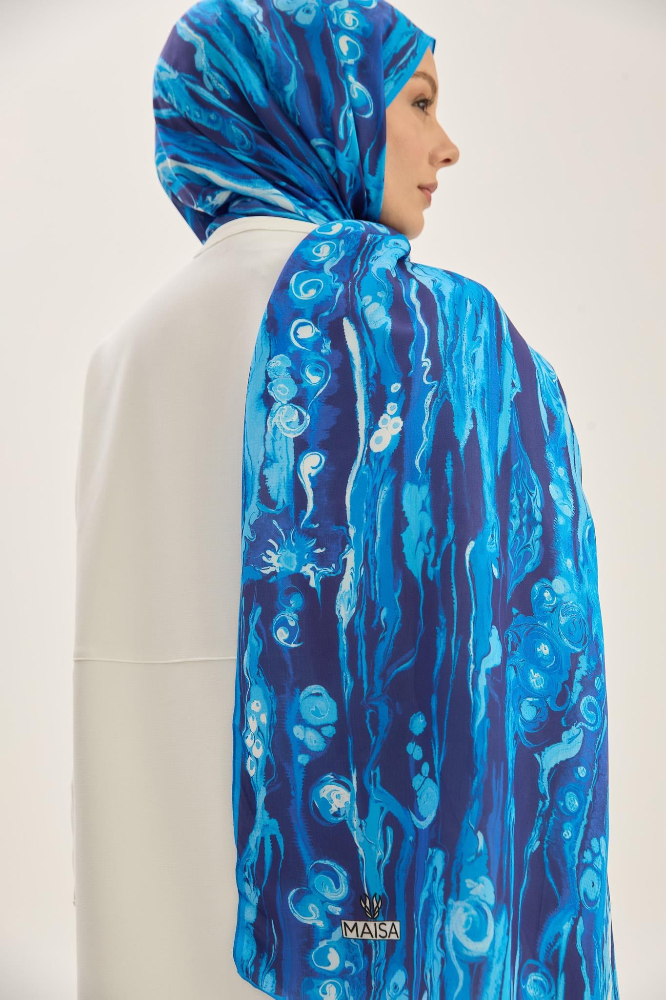 ALAZ FLOŞ VİSKON 70*190CM ŞAL - LACİVERT 