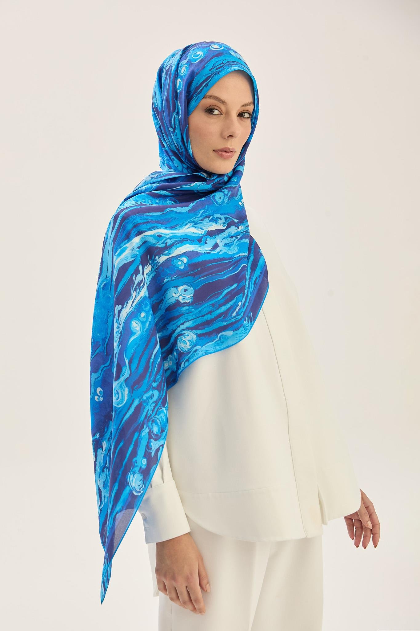 ALAZ FLOŞ VİSKON 70*190CM ŞAL - LACİVERT 