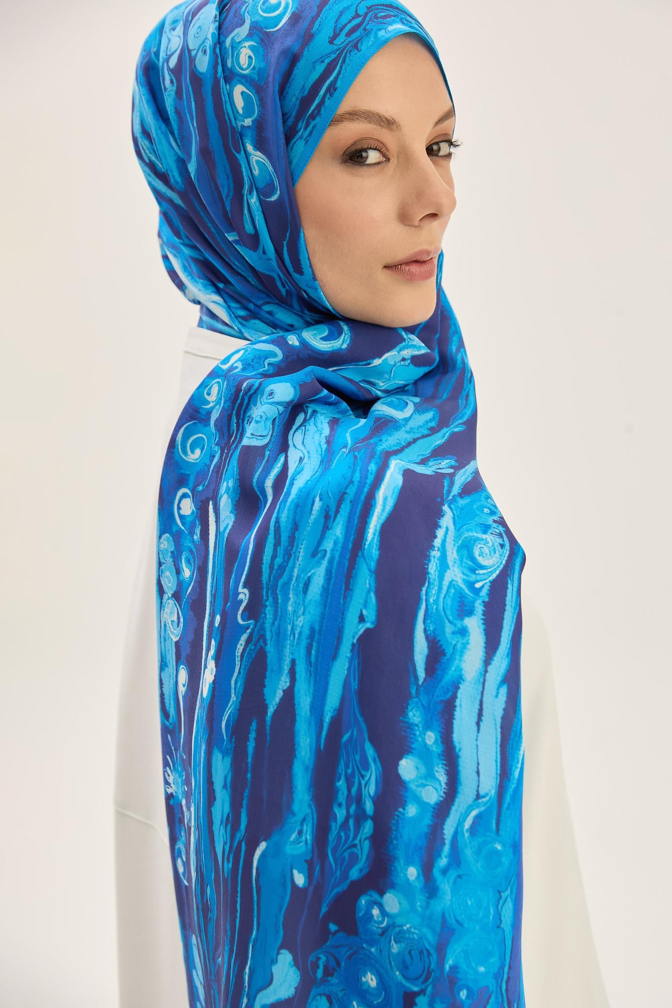 ALAZ FLOŞ VİSKON 70*190CM ŞAL - LACİVERT 