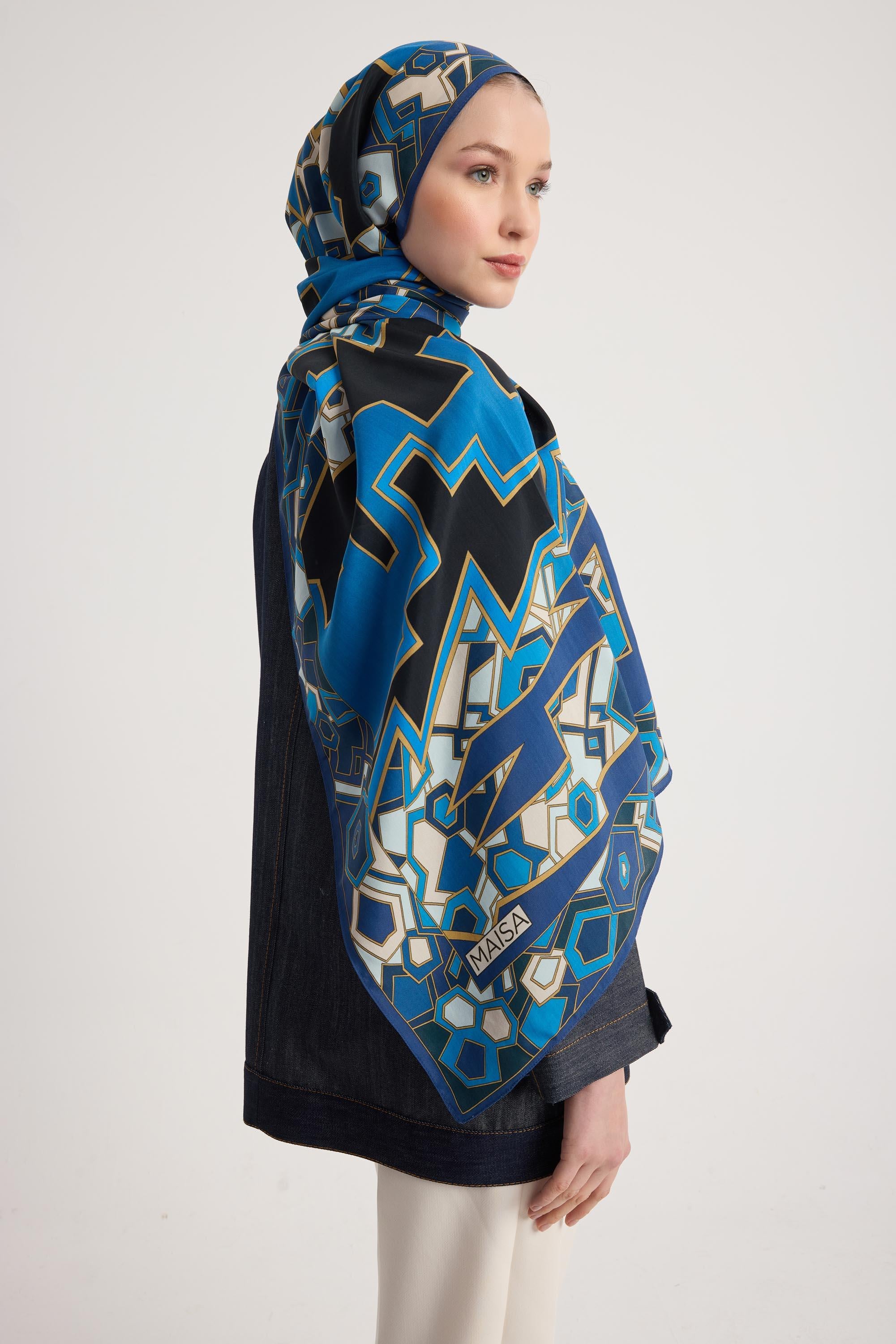 ALEV FLOŞ VİSKON ŞAL 70*190 CM - KOYU MAVİ