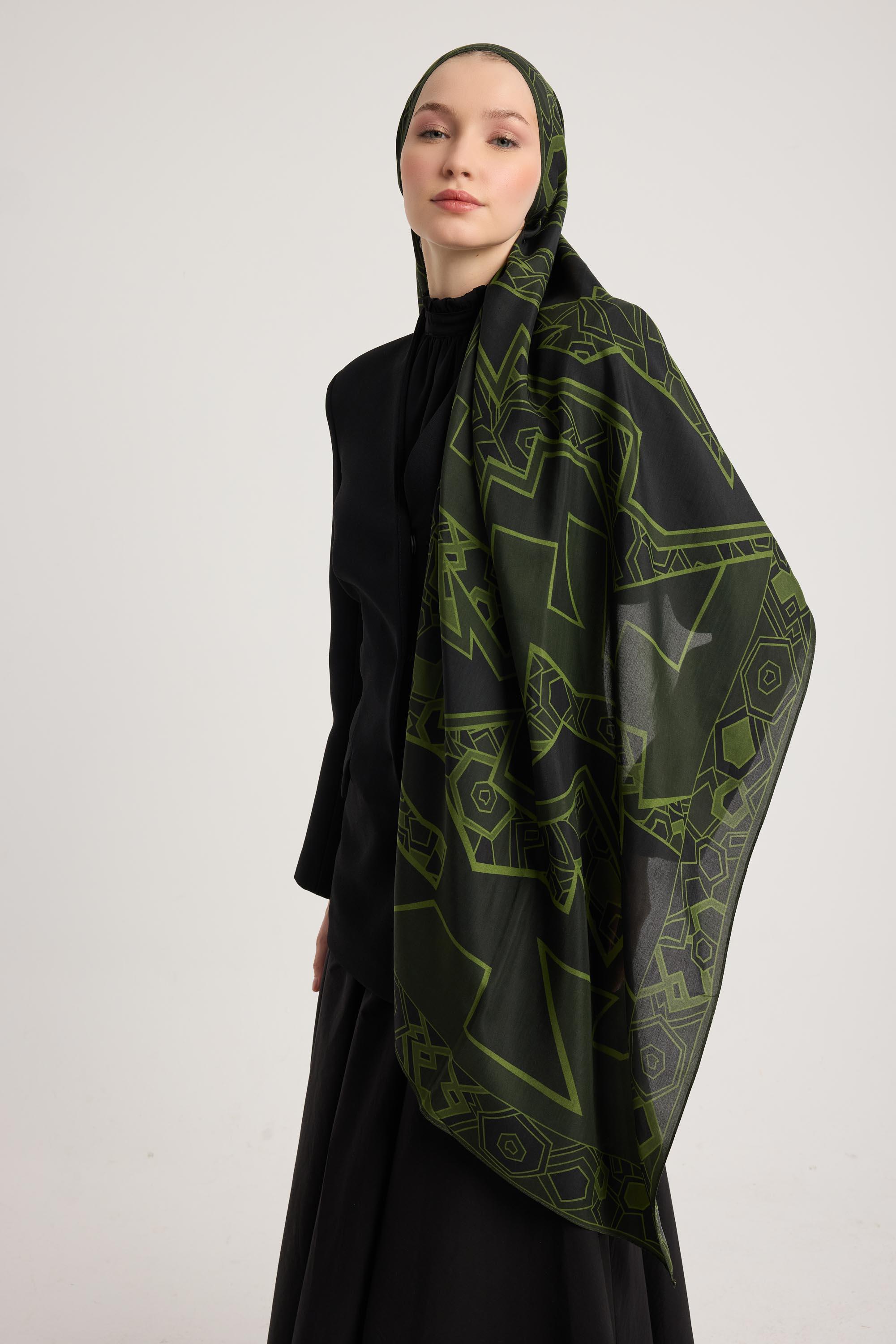 ALEV FLOŞ VİSKON ŞAL 70*190 CM - KOYU YEŞİL