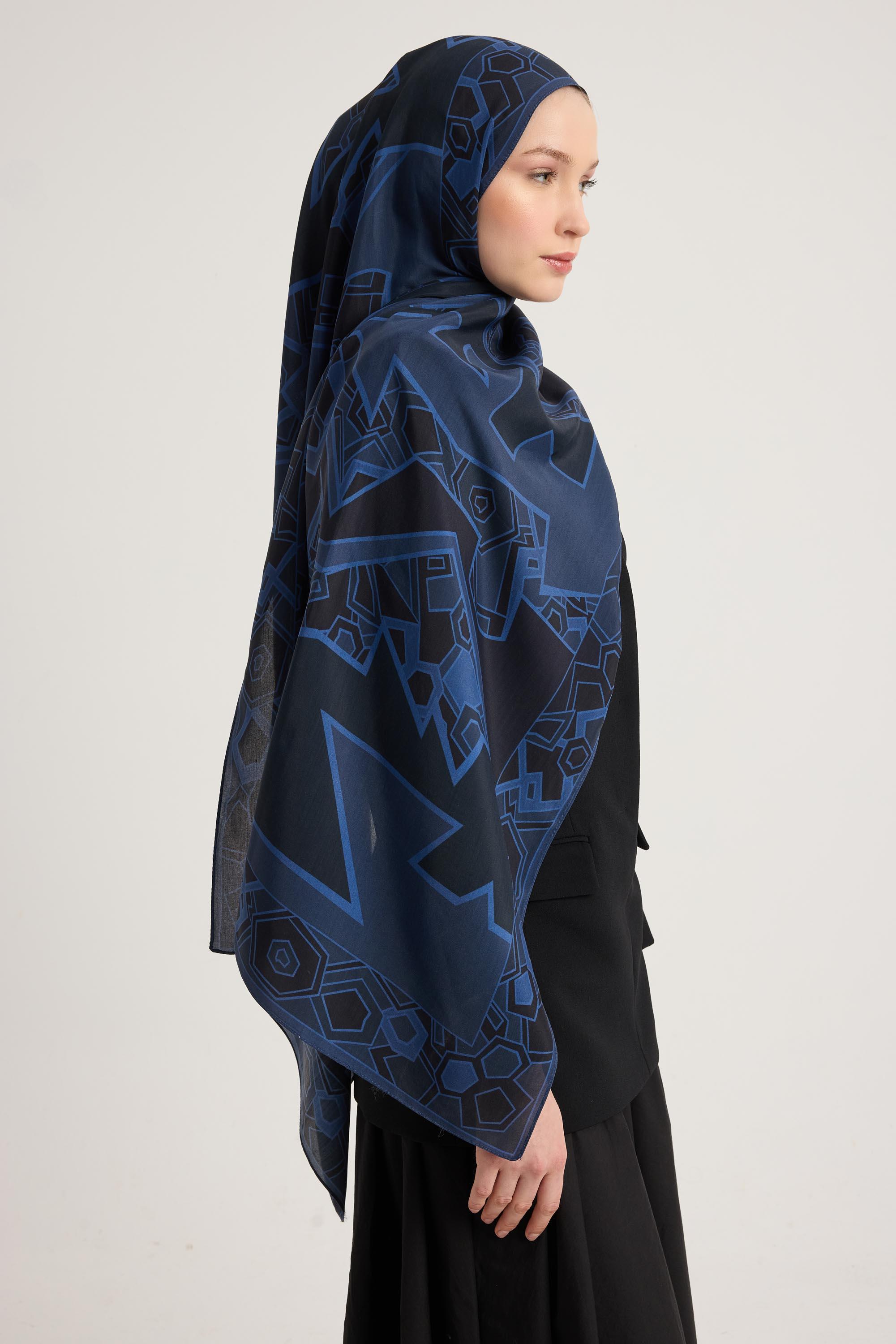 ALEV FLOŞ VİSKON ŞAL 70*190 CM - LACİVERT