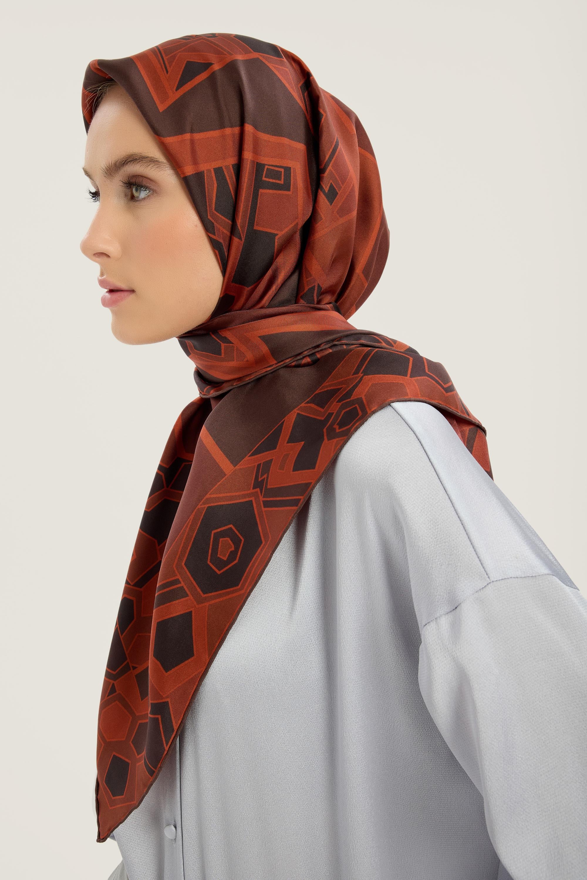 ALEV TİVİL İPEK EŞARP 90*90 CM - KIRMIZI