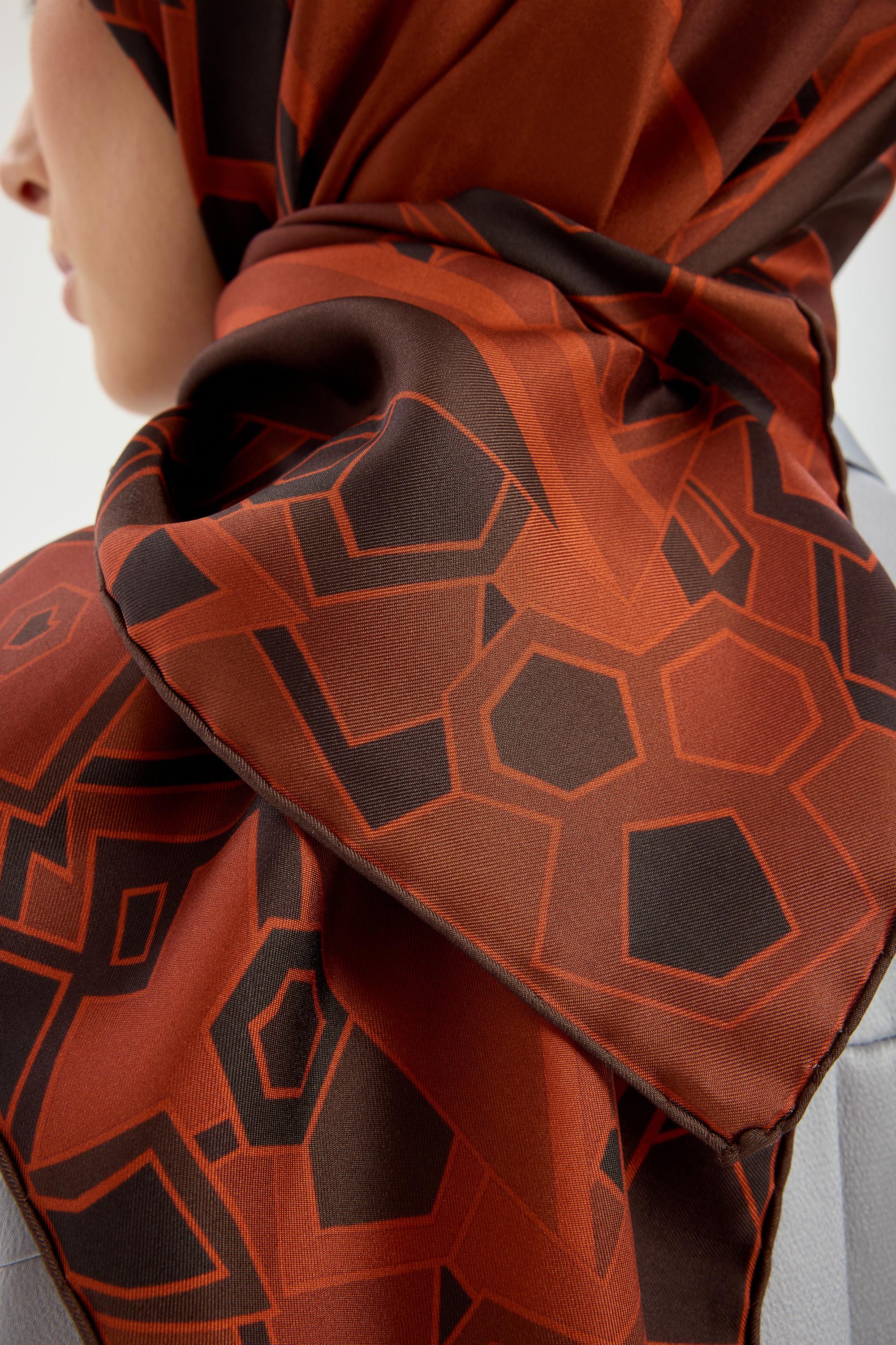 ALEV TİVİL İPEK EŞARP 90*90 CM - KIRMIZI