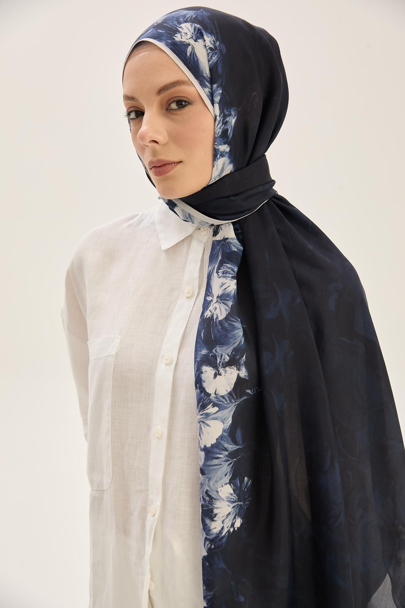 ARUS FLOŞ VİSKON 70*190CM ŞAL - LACİVERT 