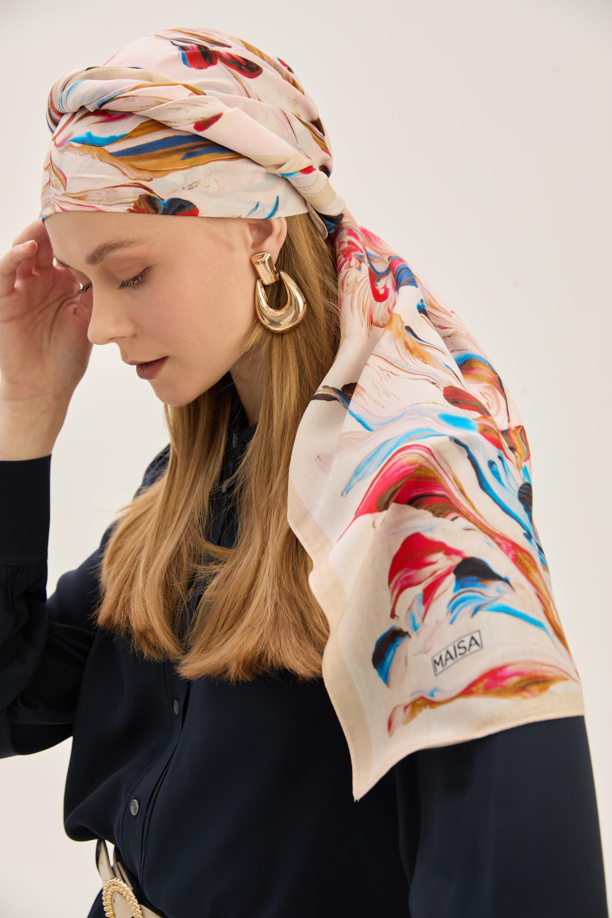 ARYA FLOŞ VİSKON 70*190 CM ŞAL - BEJ