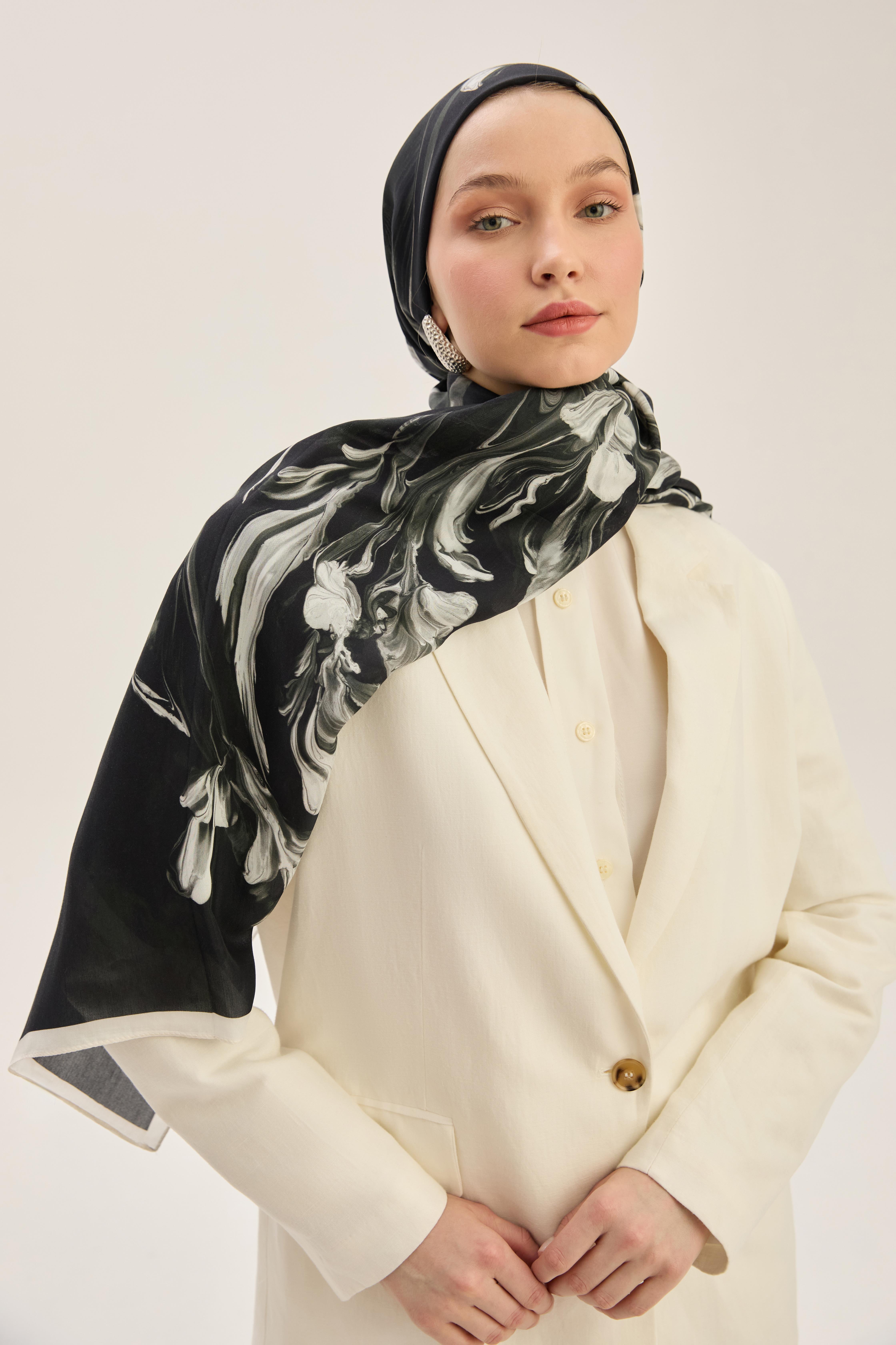 ARYA FLOŞ VİSKON 70*190 CM ŞAL - SİYAH