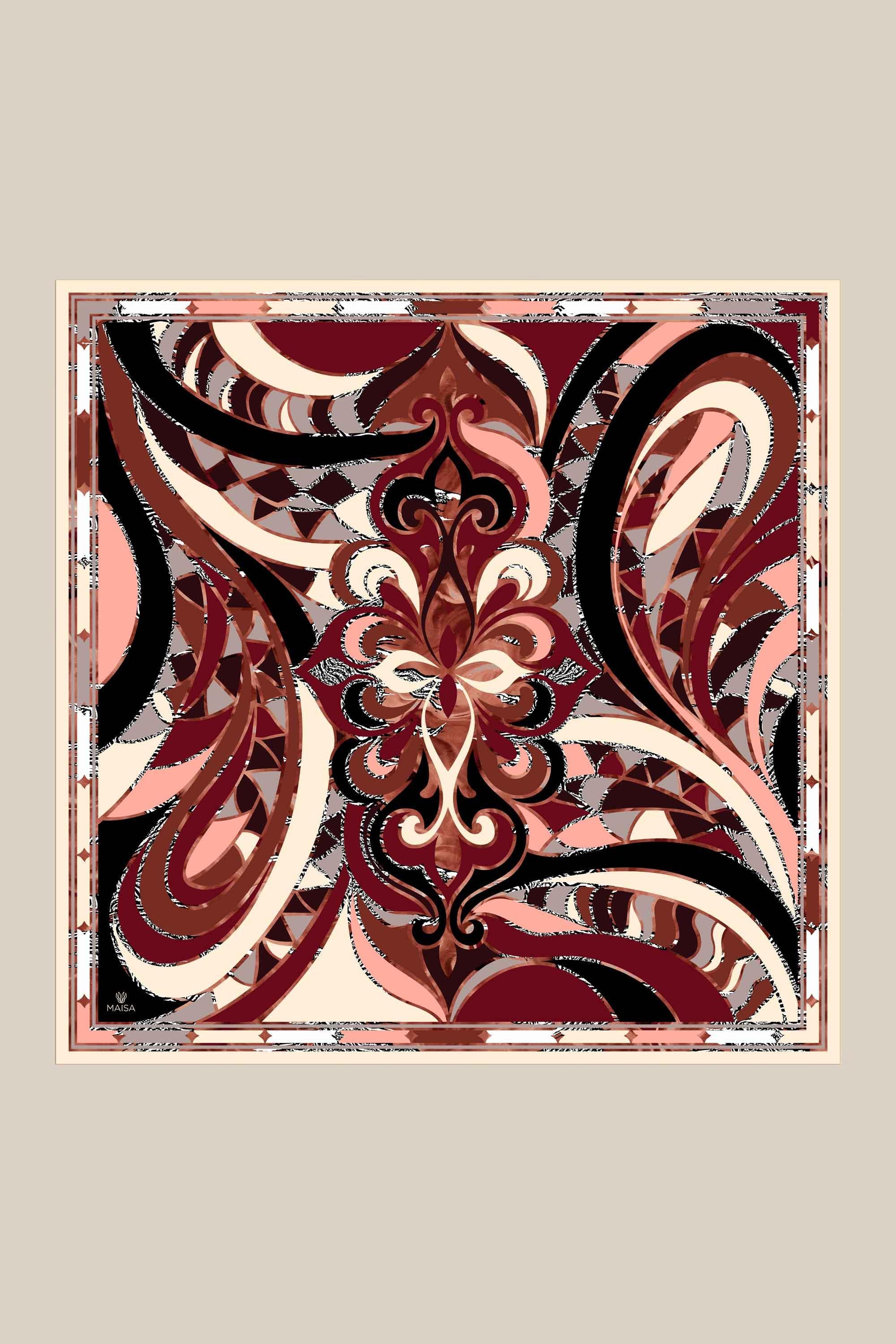ATOL TİVİL İPEK EŞARP 90*90 CM - BORDO