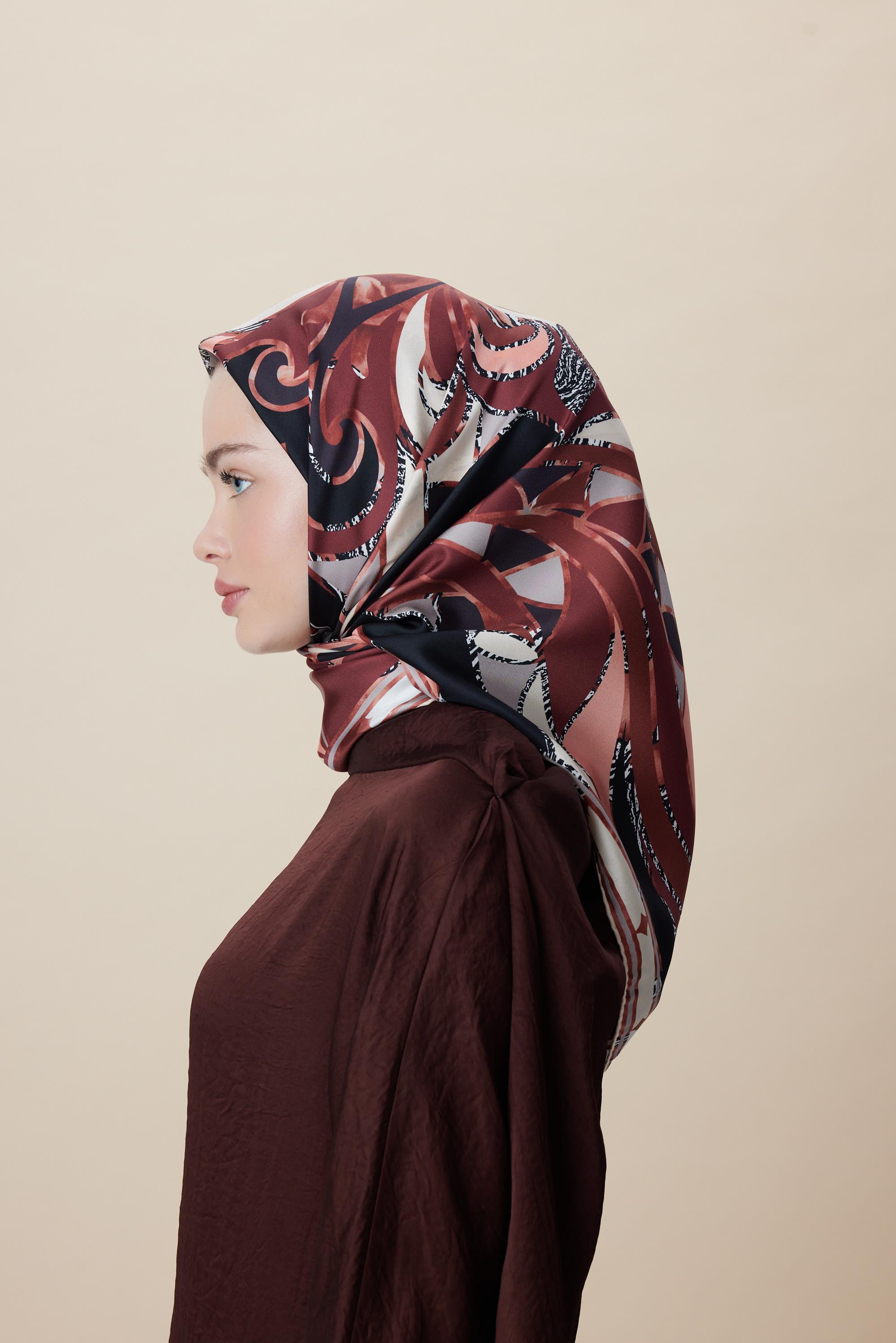 ATOL TİVİL İPEK EŞARP 90*90 CM - BORDO