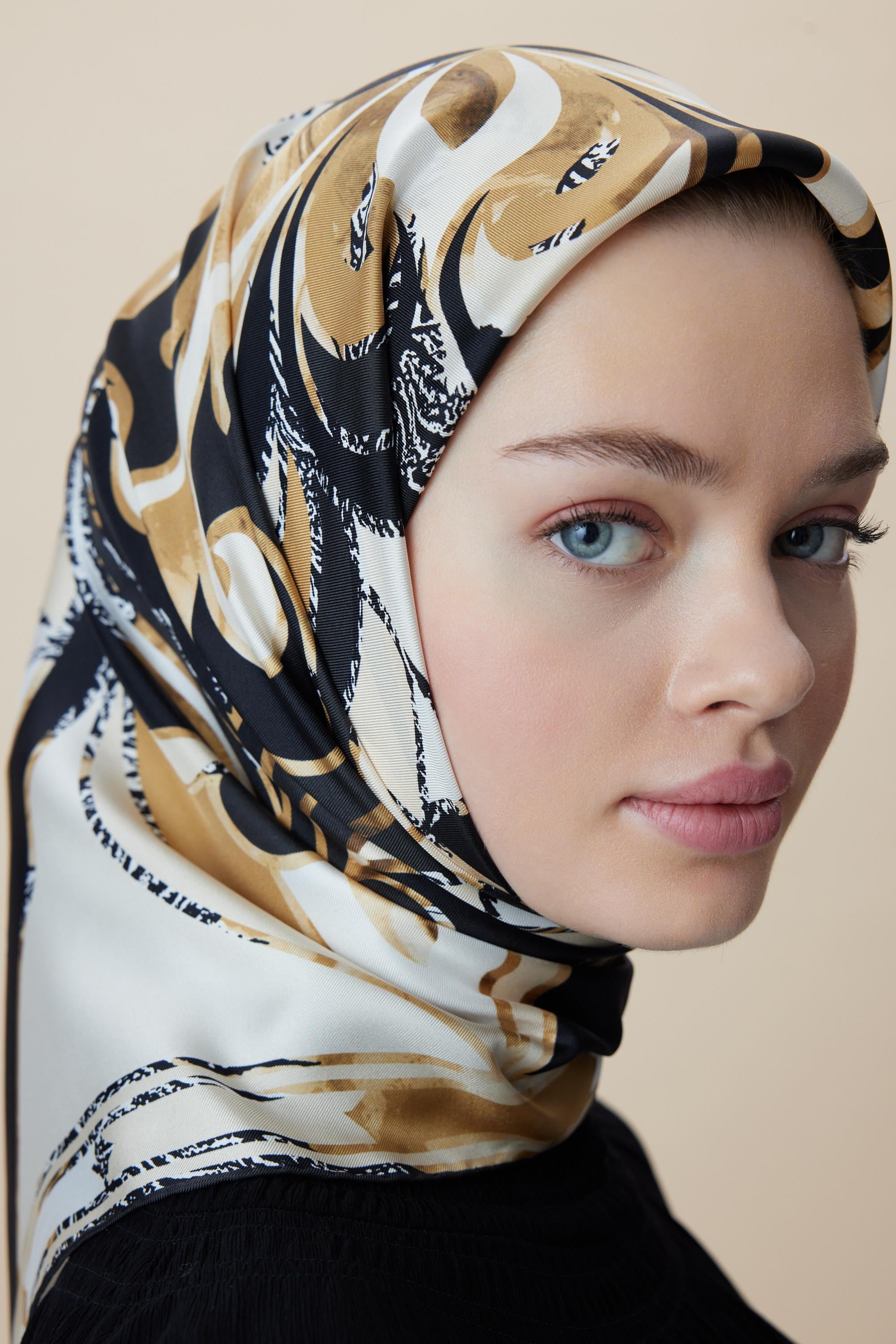 ATOL TİVİL İPEK EŞARP 90*90 CM - GOLD