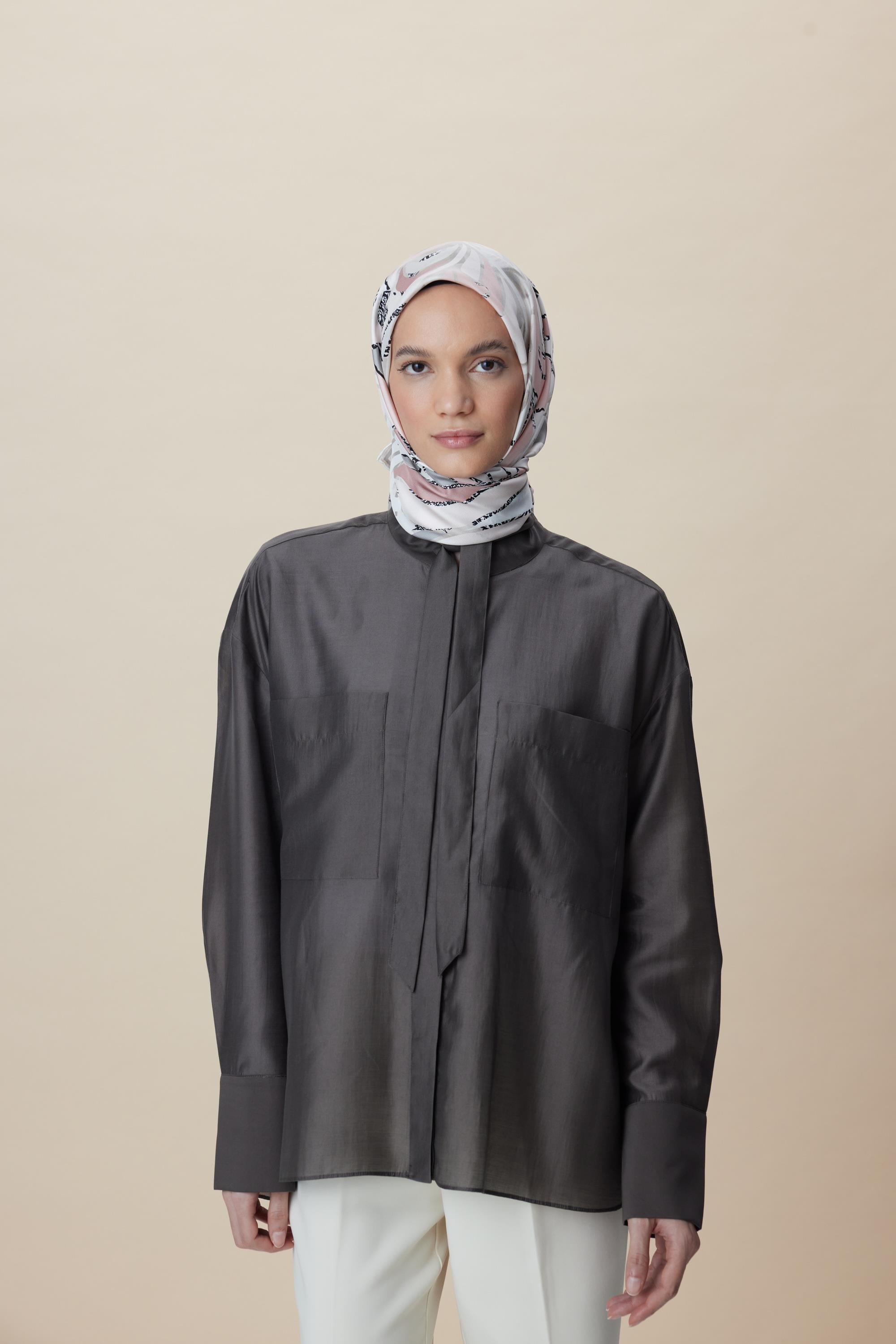 ATOL TİVİL İPEK EŞARP 90*90 CM - PUDRA PEMBE