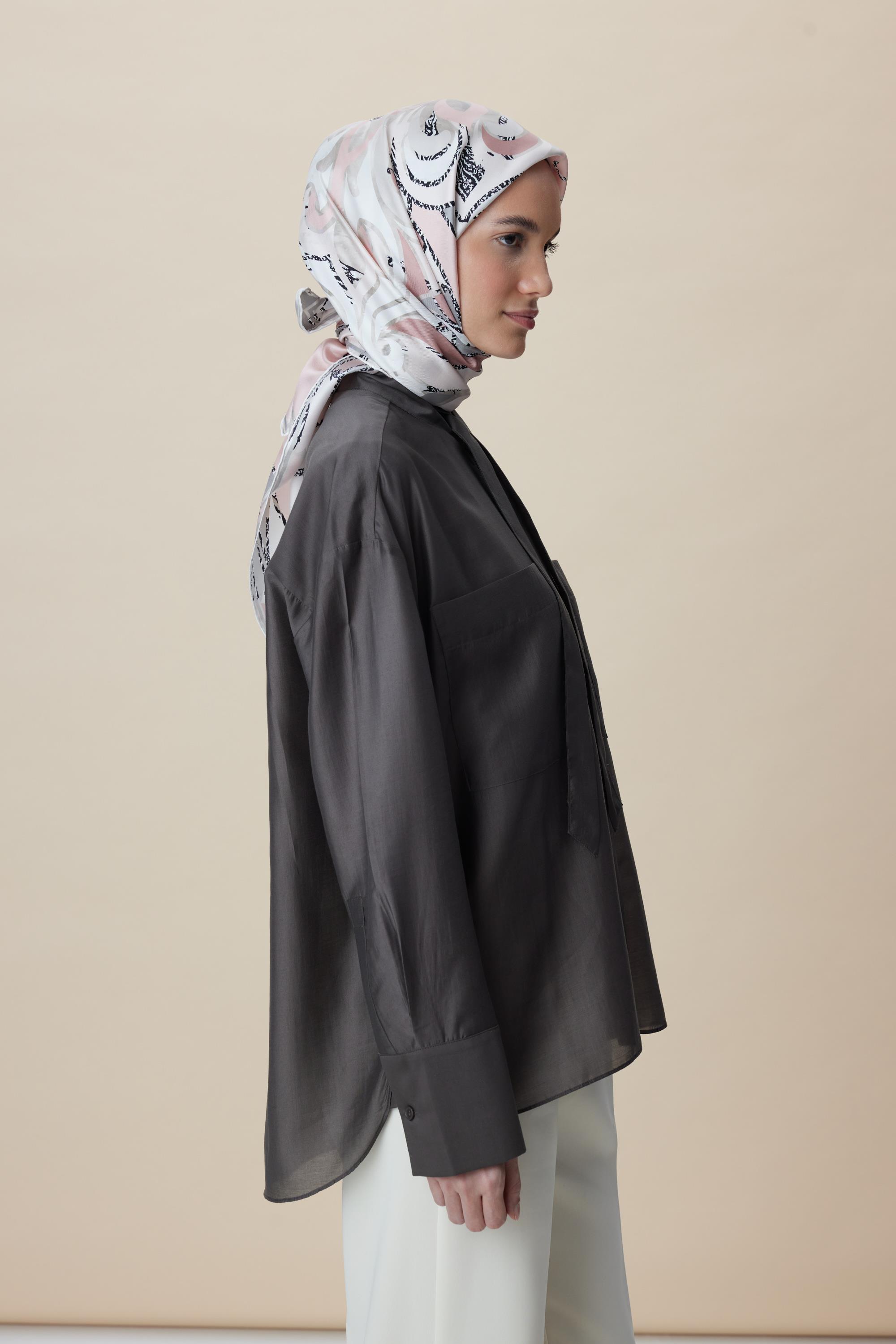 ATOL TİVİL İPEK EŞARP 90*90 CM - PUDRA PEMBE