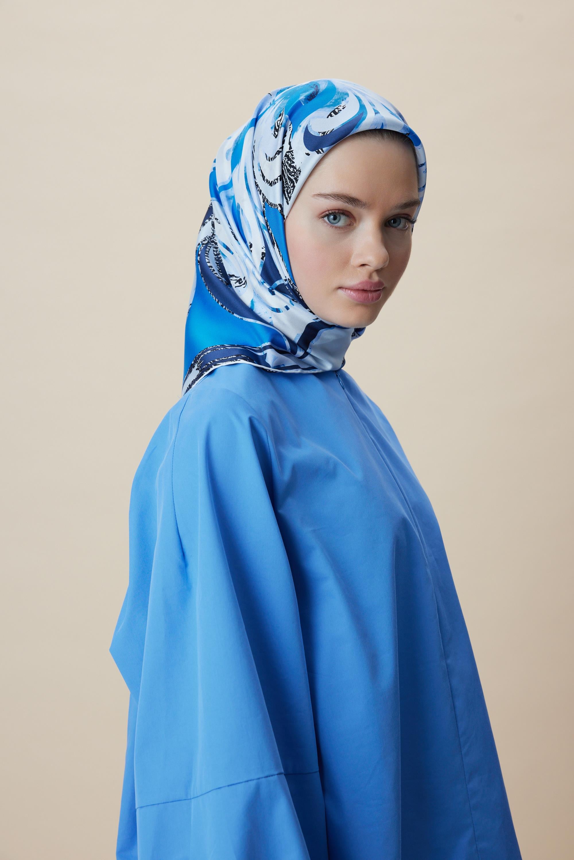 ATOL TİVİL İPEK EŞARP 90*90 CM - SAKS