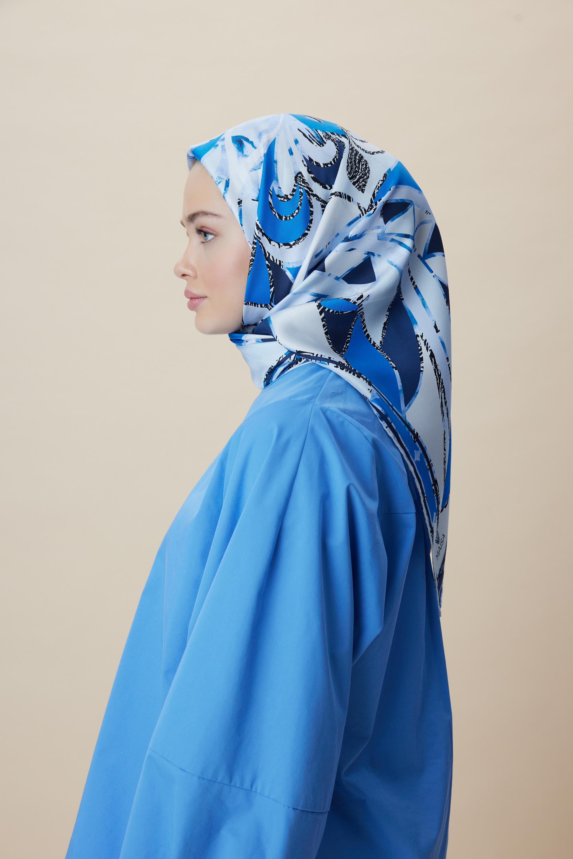 ATOL TİVİL İPEK EŞARP 90*90 CM - SAKS