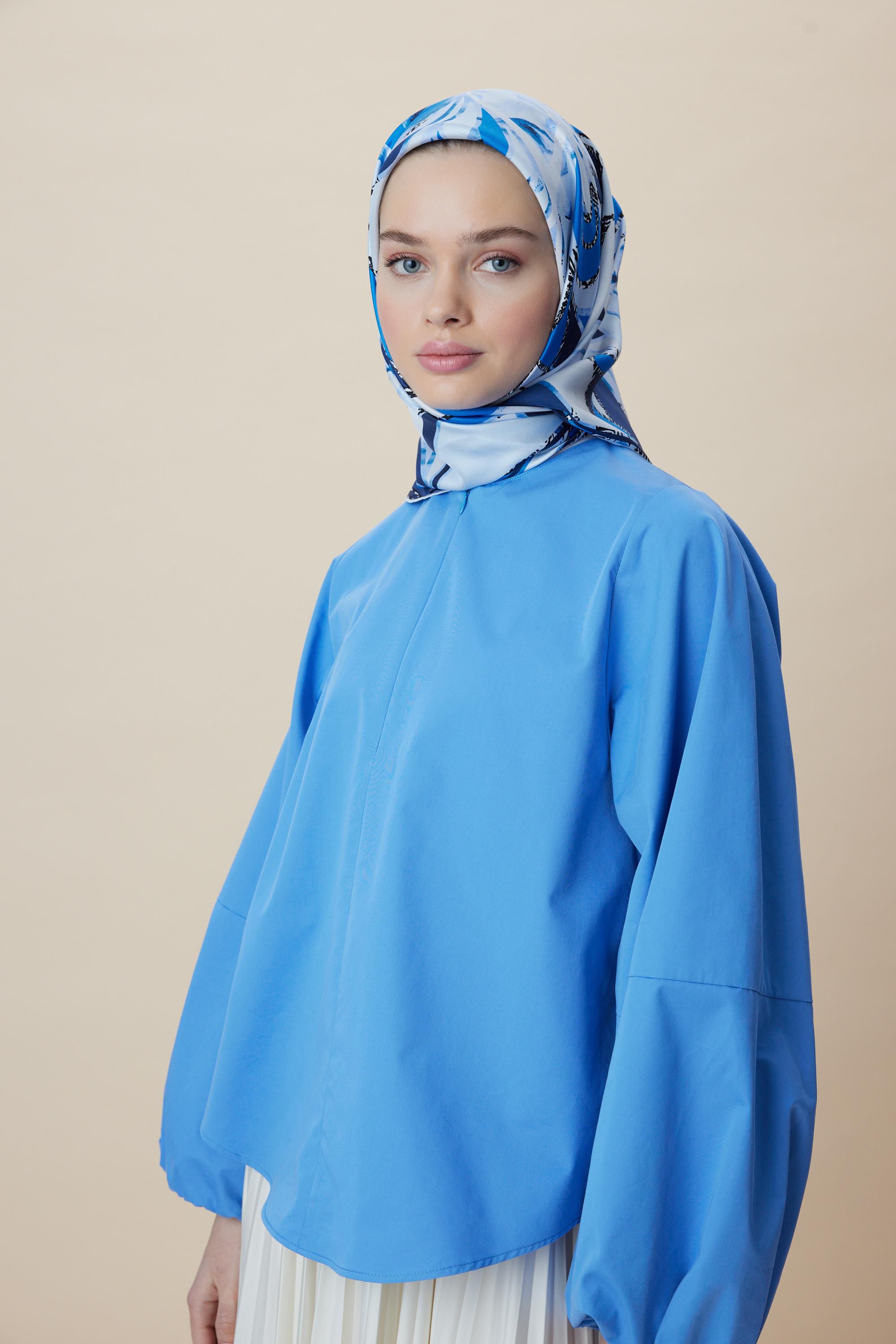 ATOL TİVİL İPEK EŞARP 90*90 CM - SAKS