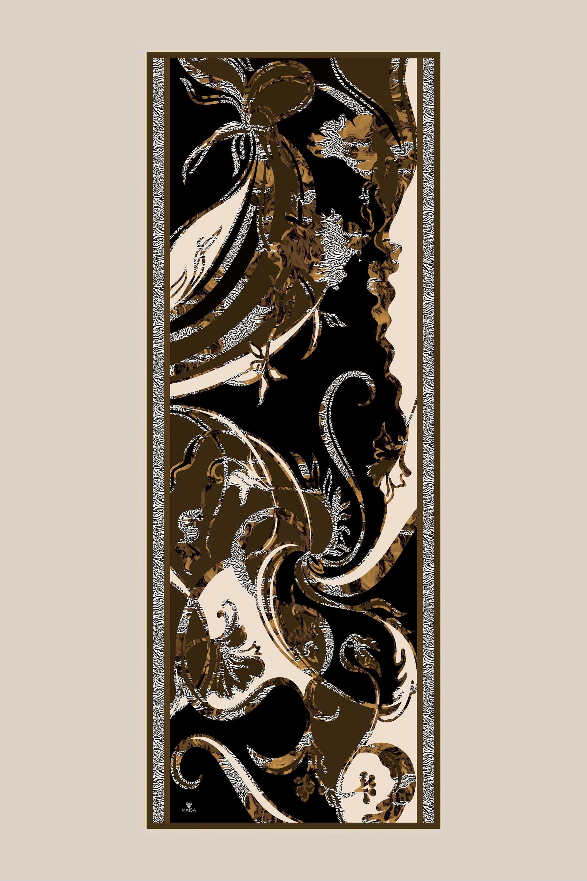 AYÇIL KREP İPEK ŞAL 70*190 CM - GOLD