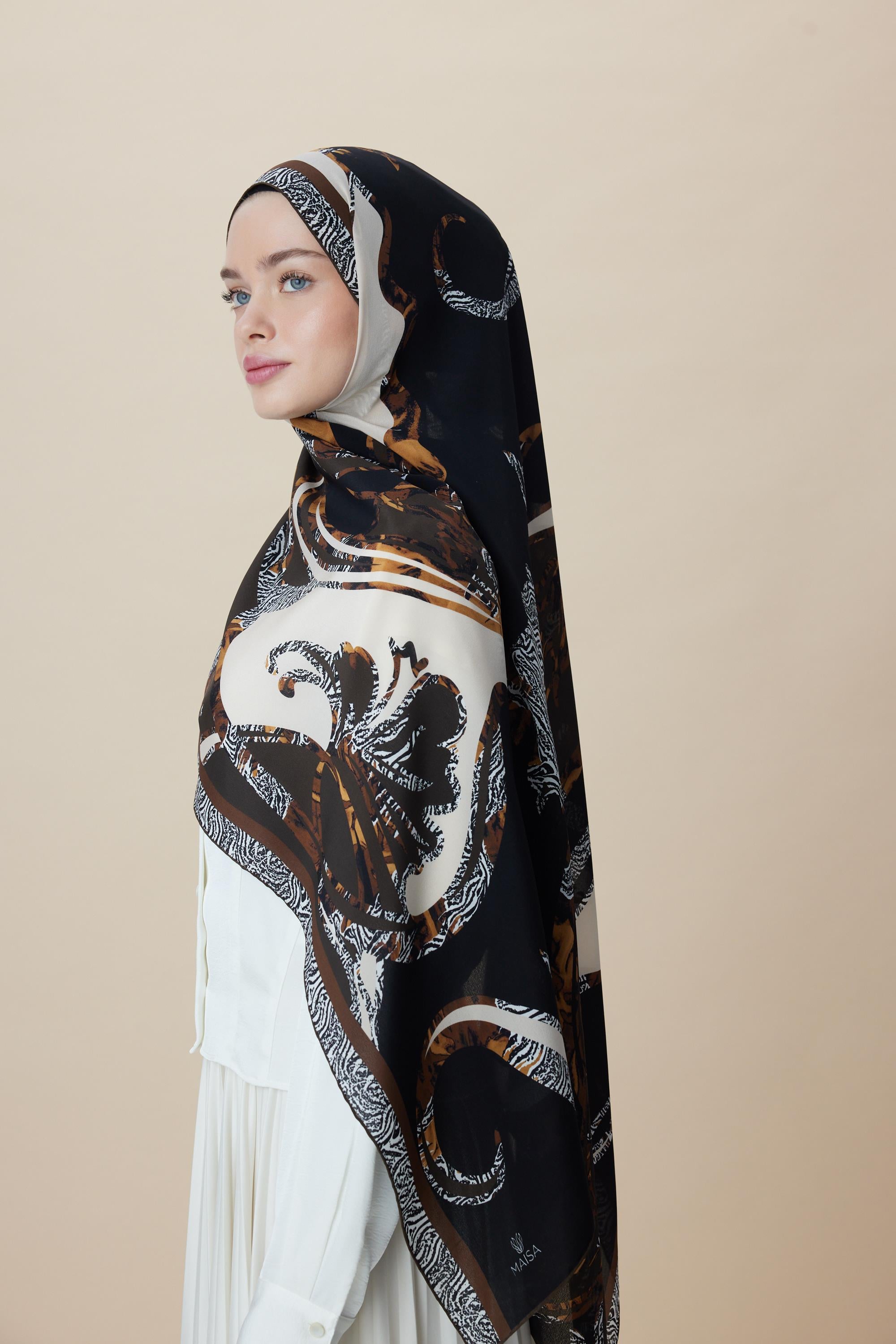 AYÇIL KREP İPEK ŞAL 70*190 CM - GOLD